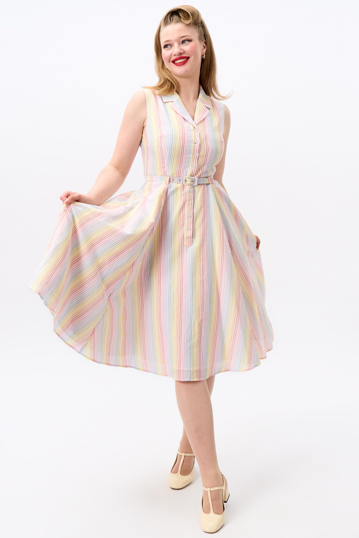 Caterina Sleeveless Sherbet Stripe Dress