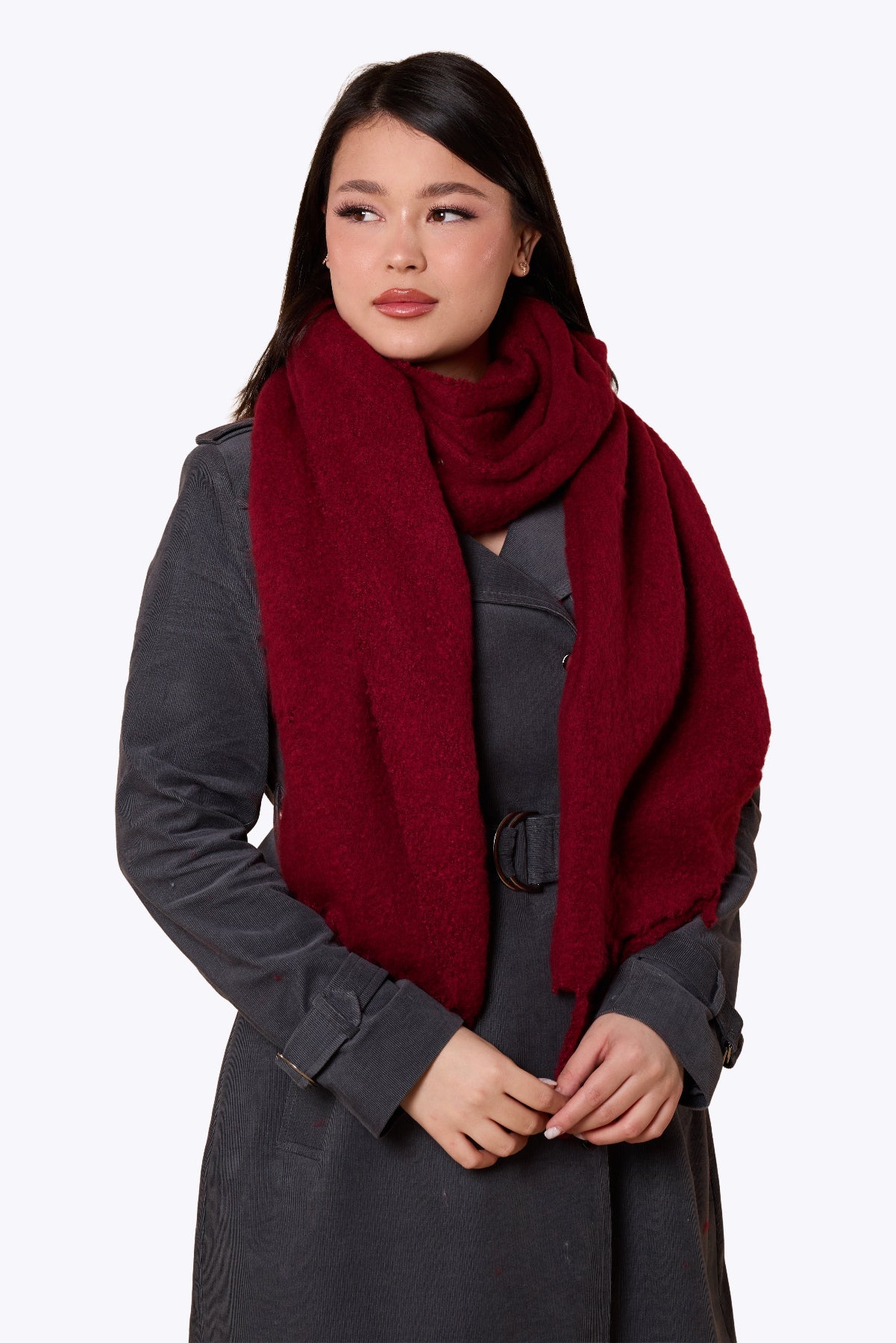 Marshmallow Burgundy Scarf