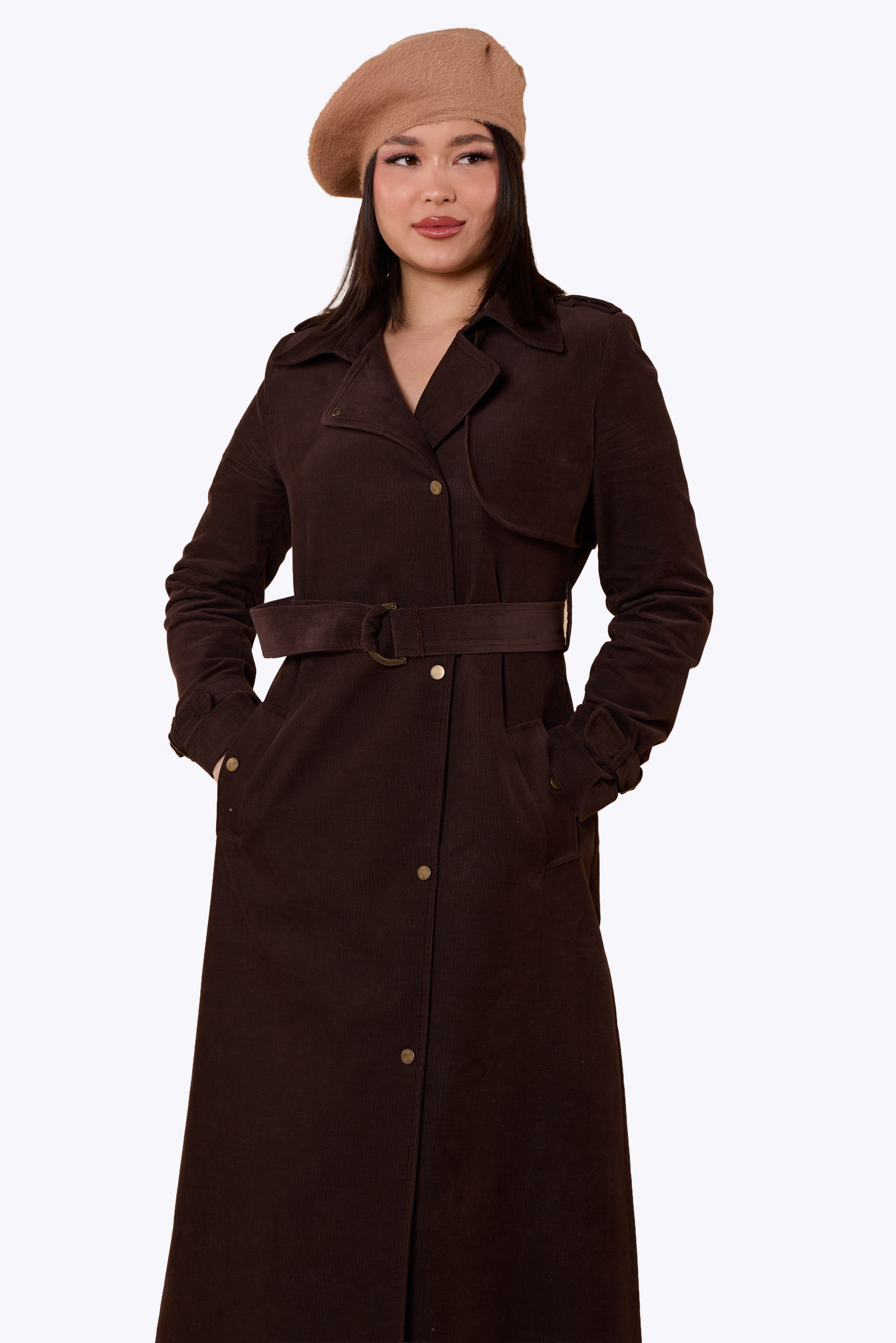 Maribel Retro Trench Coat Brown