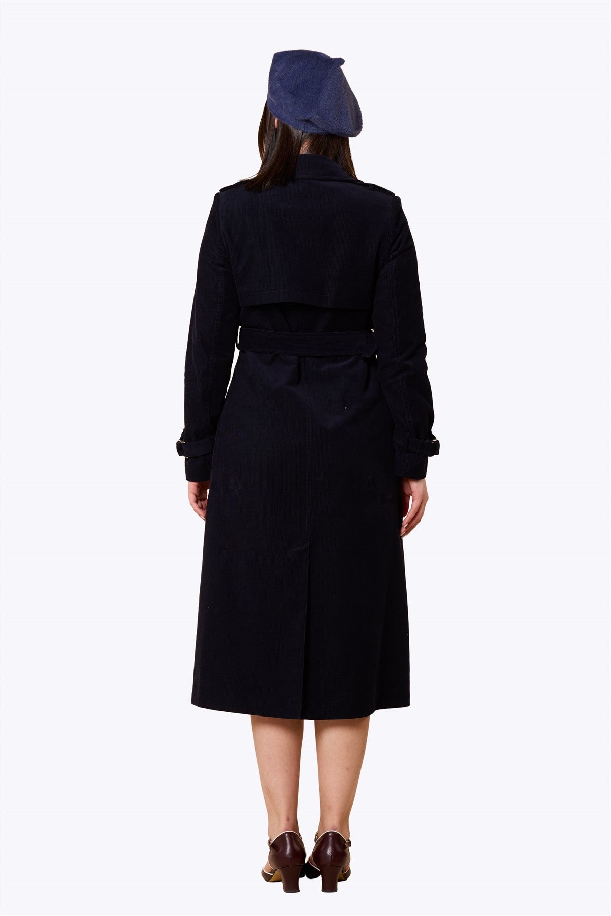 Maribel Retro Trench Coat Navy