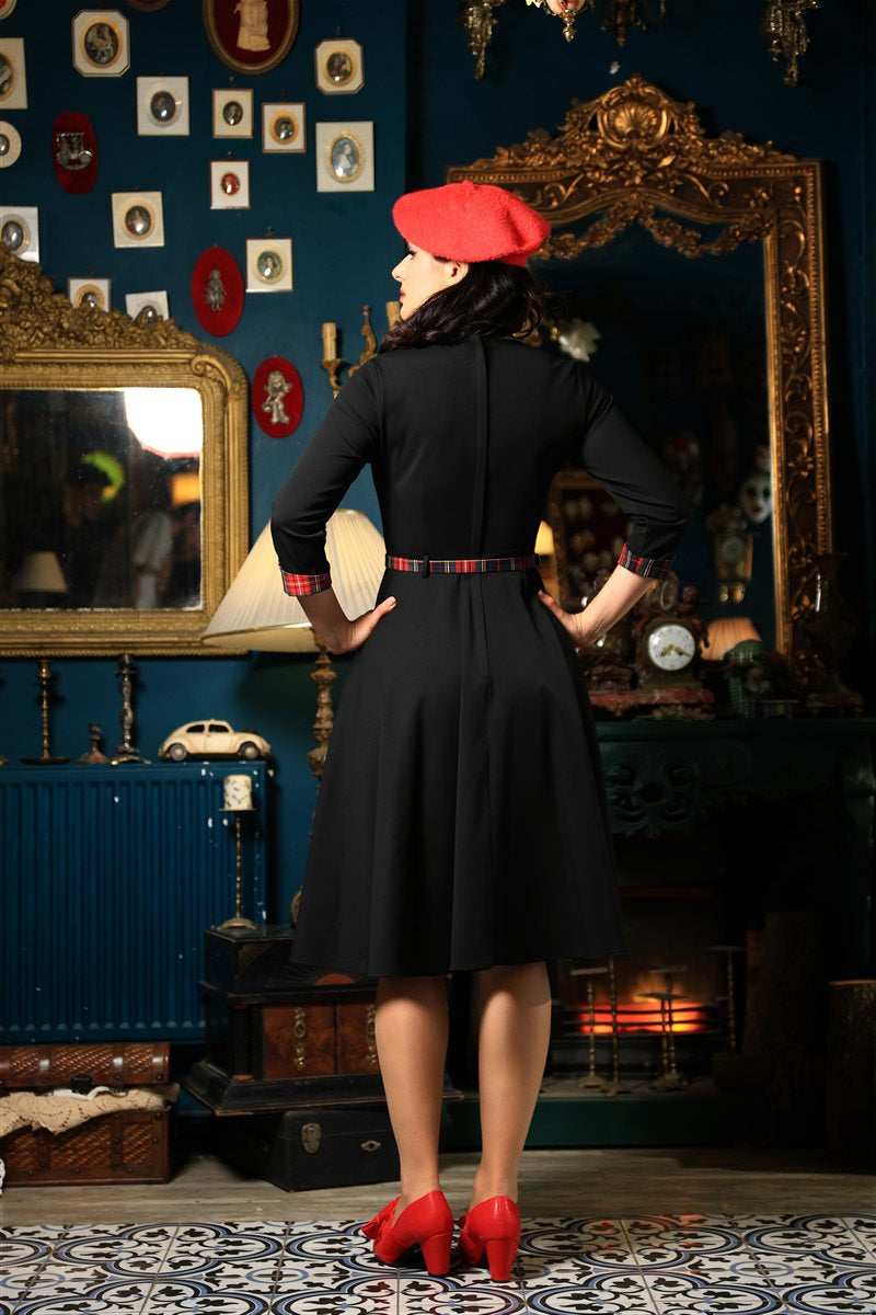 Wanda Check Trim Swing Dress