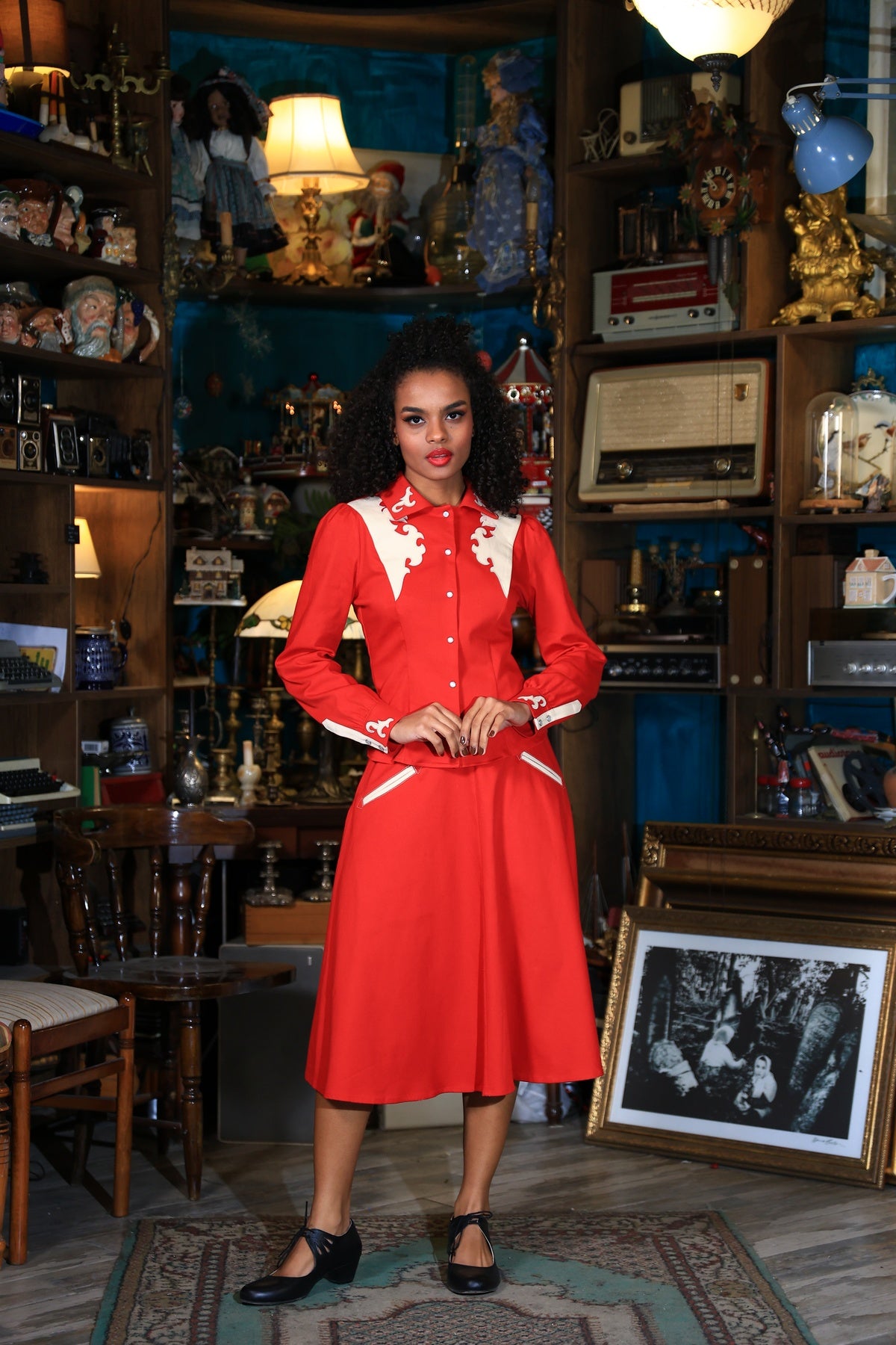 Dolly Western Skirt Red