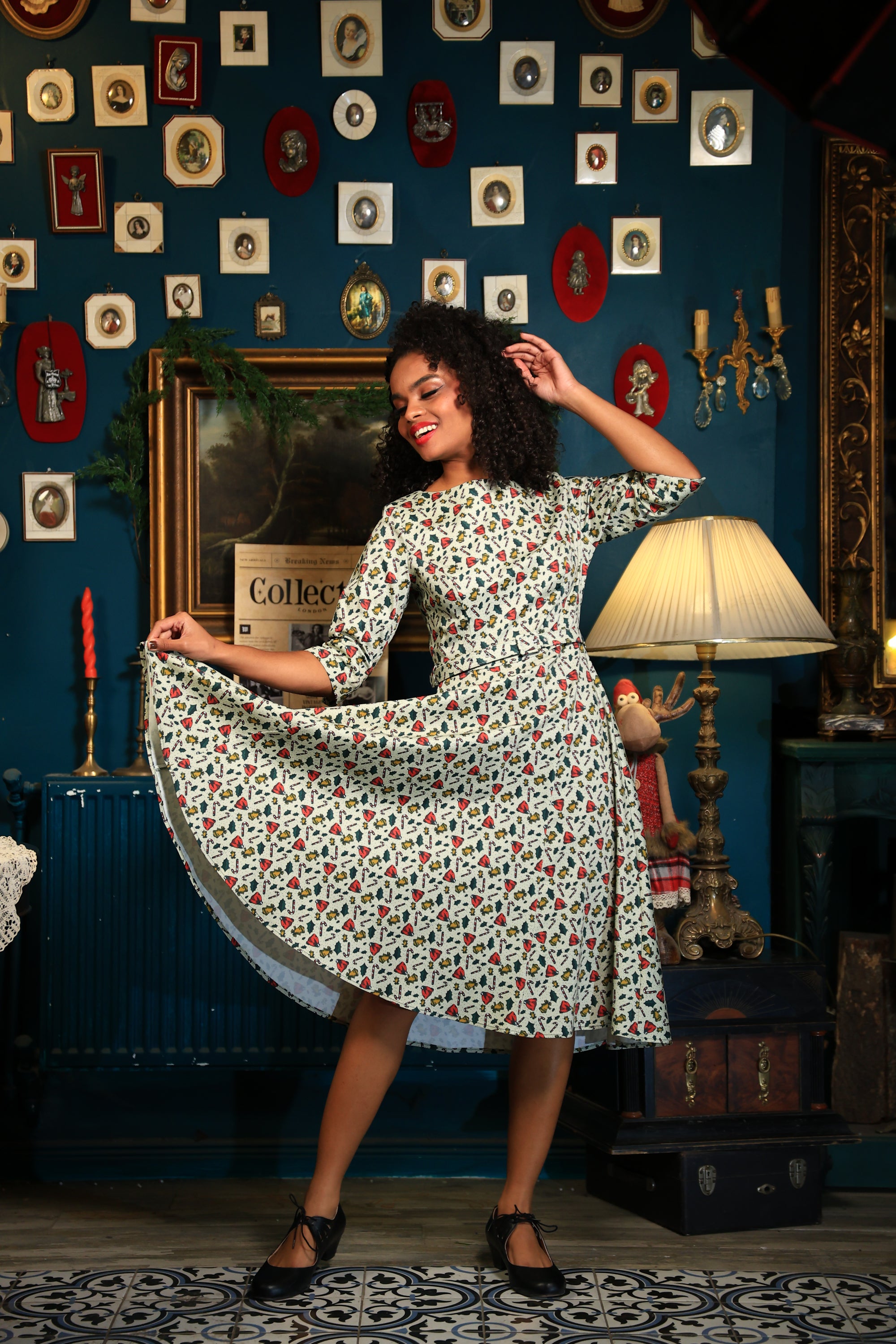 Suzanne Candy Cane Swing Dress