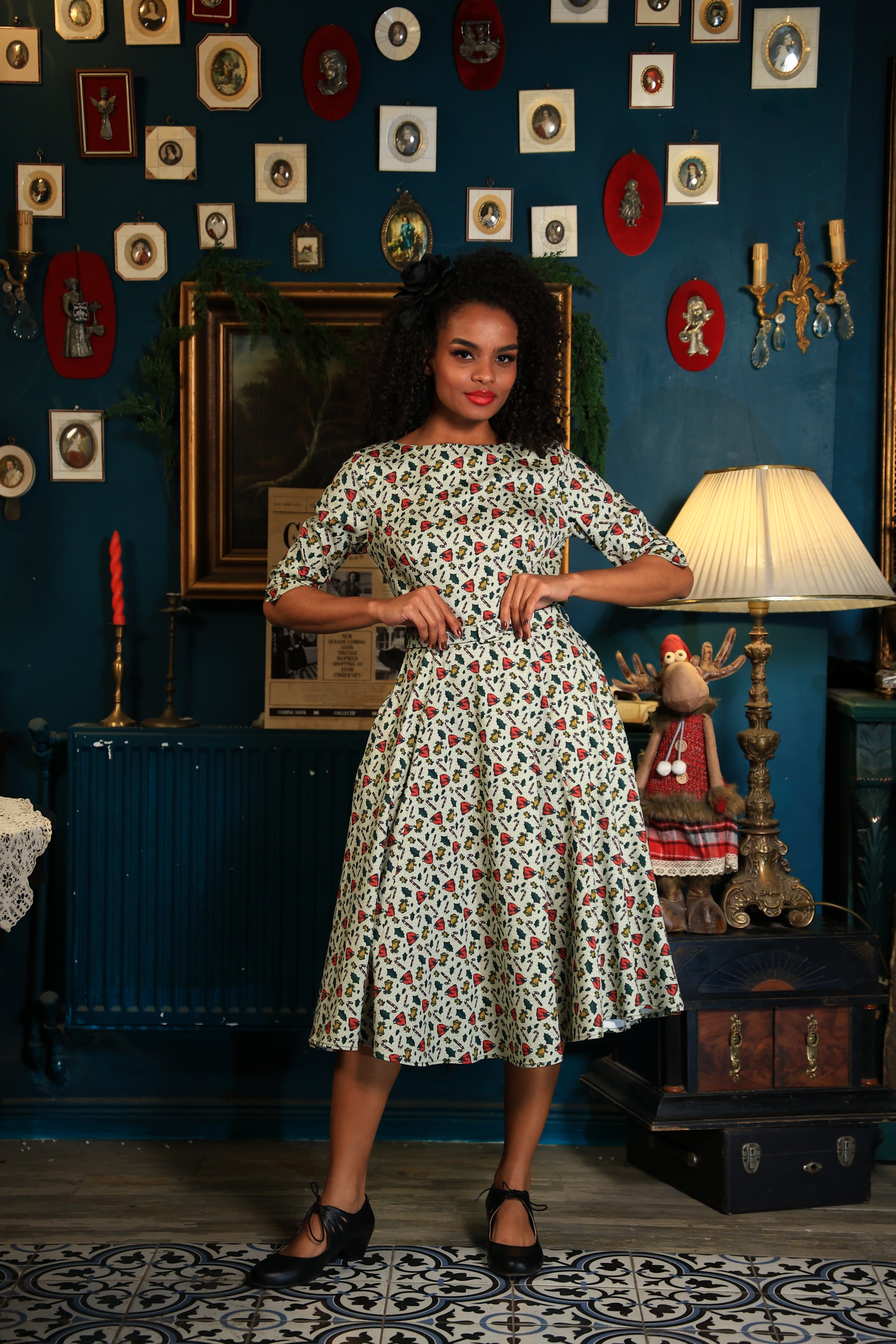 Suzanne Candy Cane Swing Dress