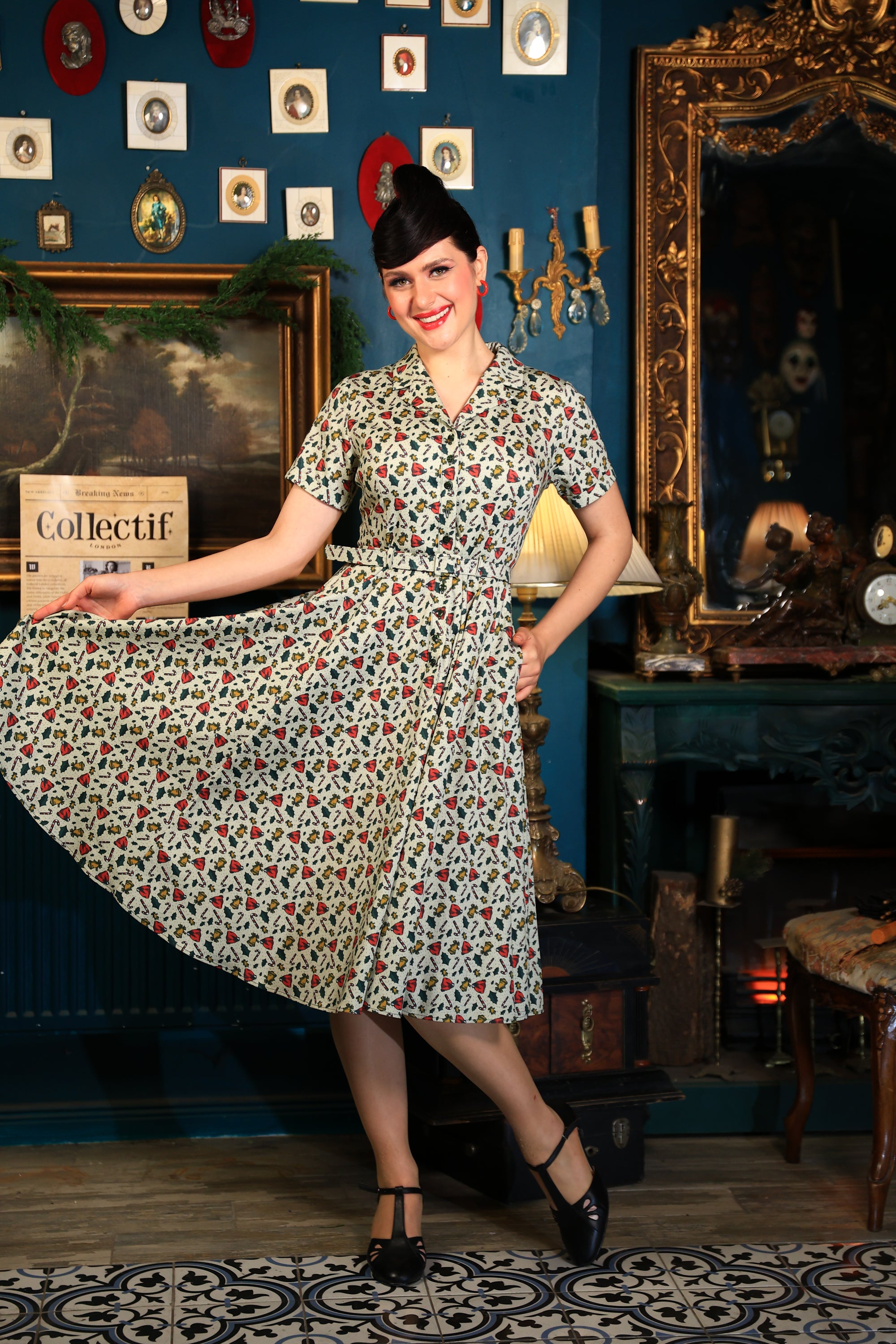 Caterina Candy Cane Swing Dress