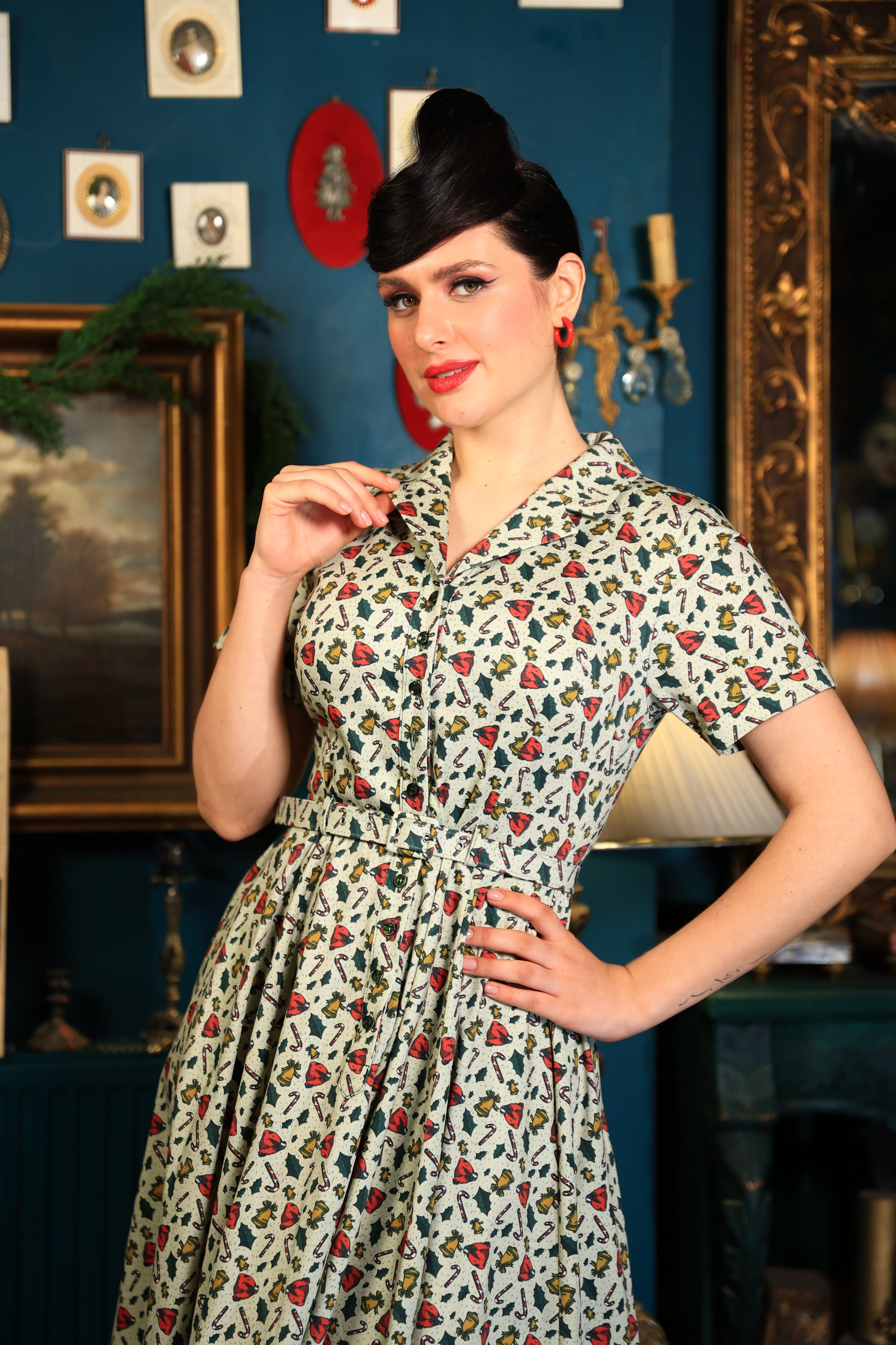 Caterina Candy Cane Swing Dress