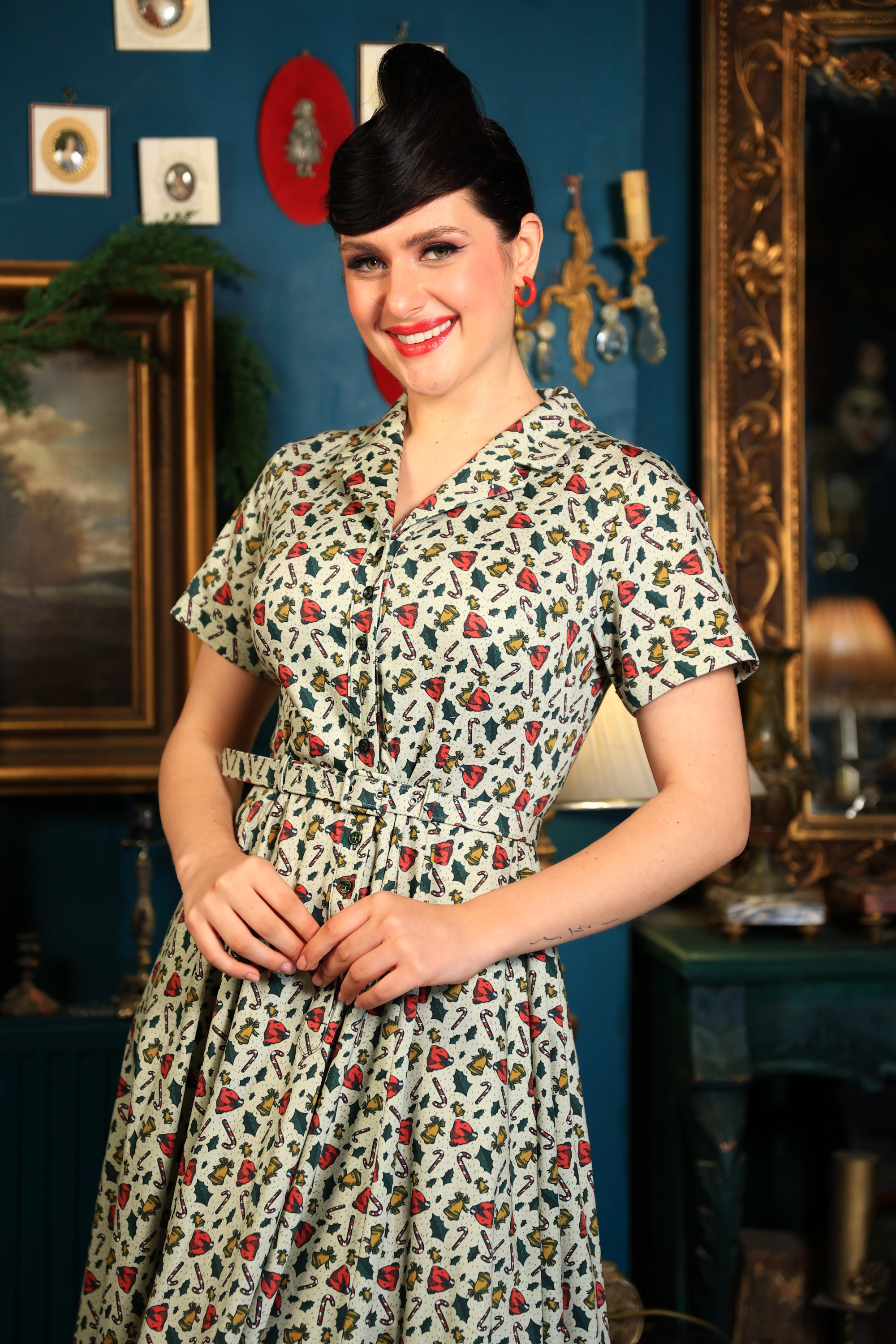 Caterina Candy Cane Swing Dress