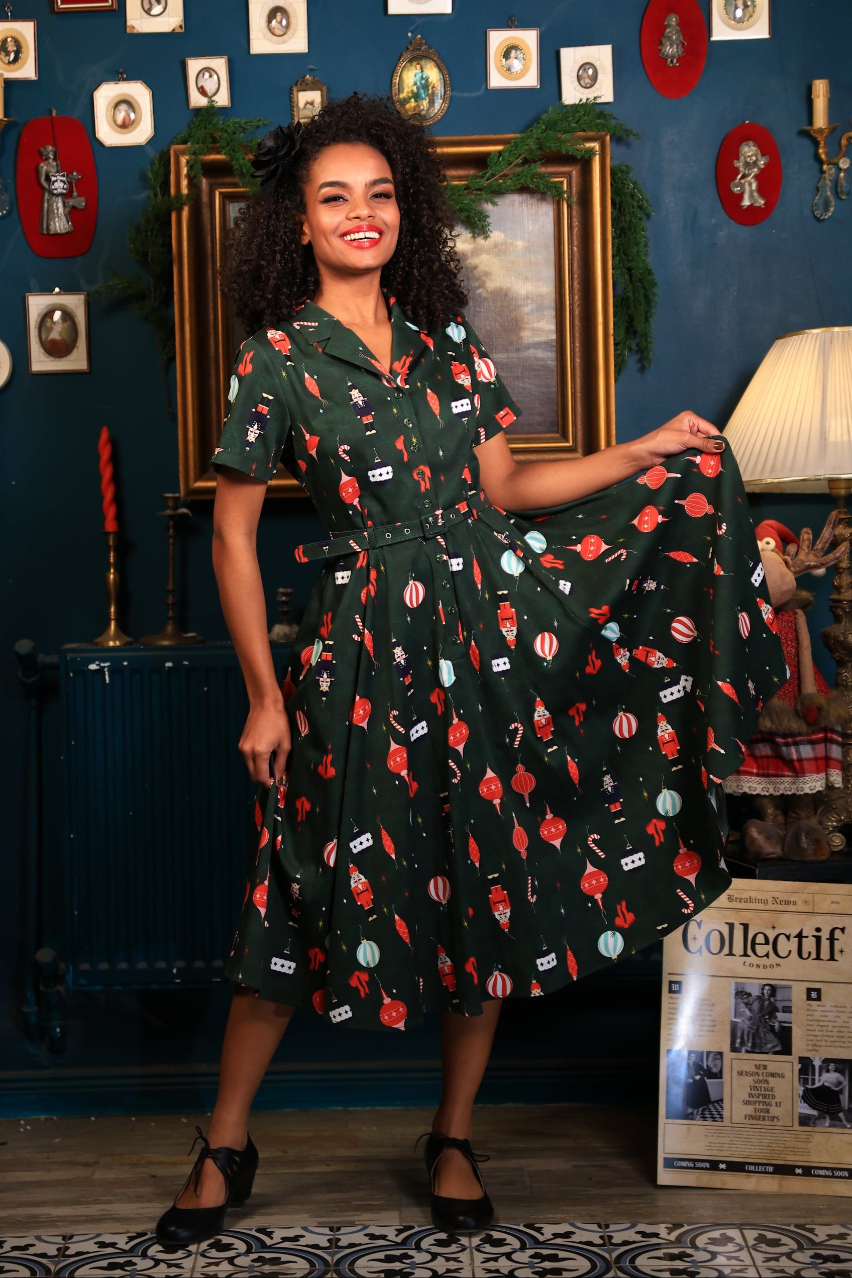 Caterina Christmas Tree Swing Dress
