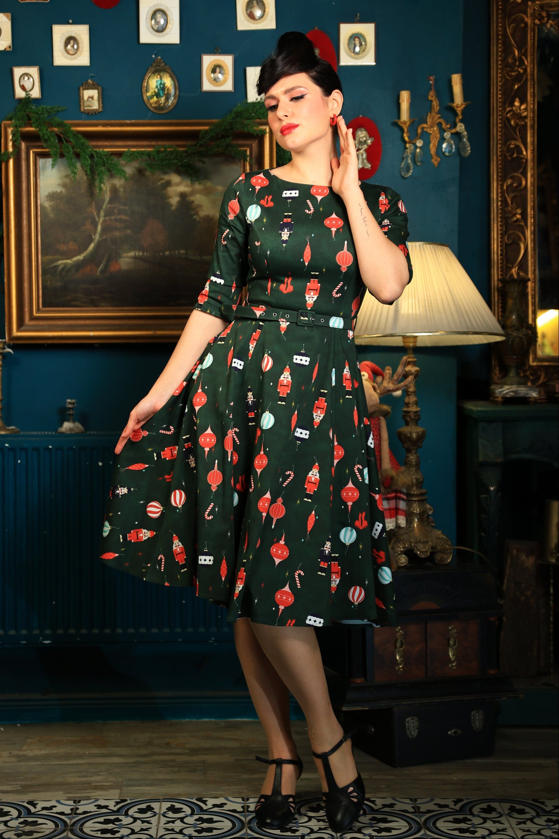 Suzanne Christmas Tree Swing Dress