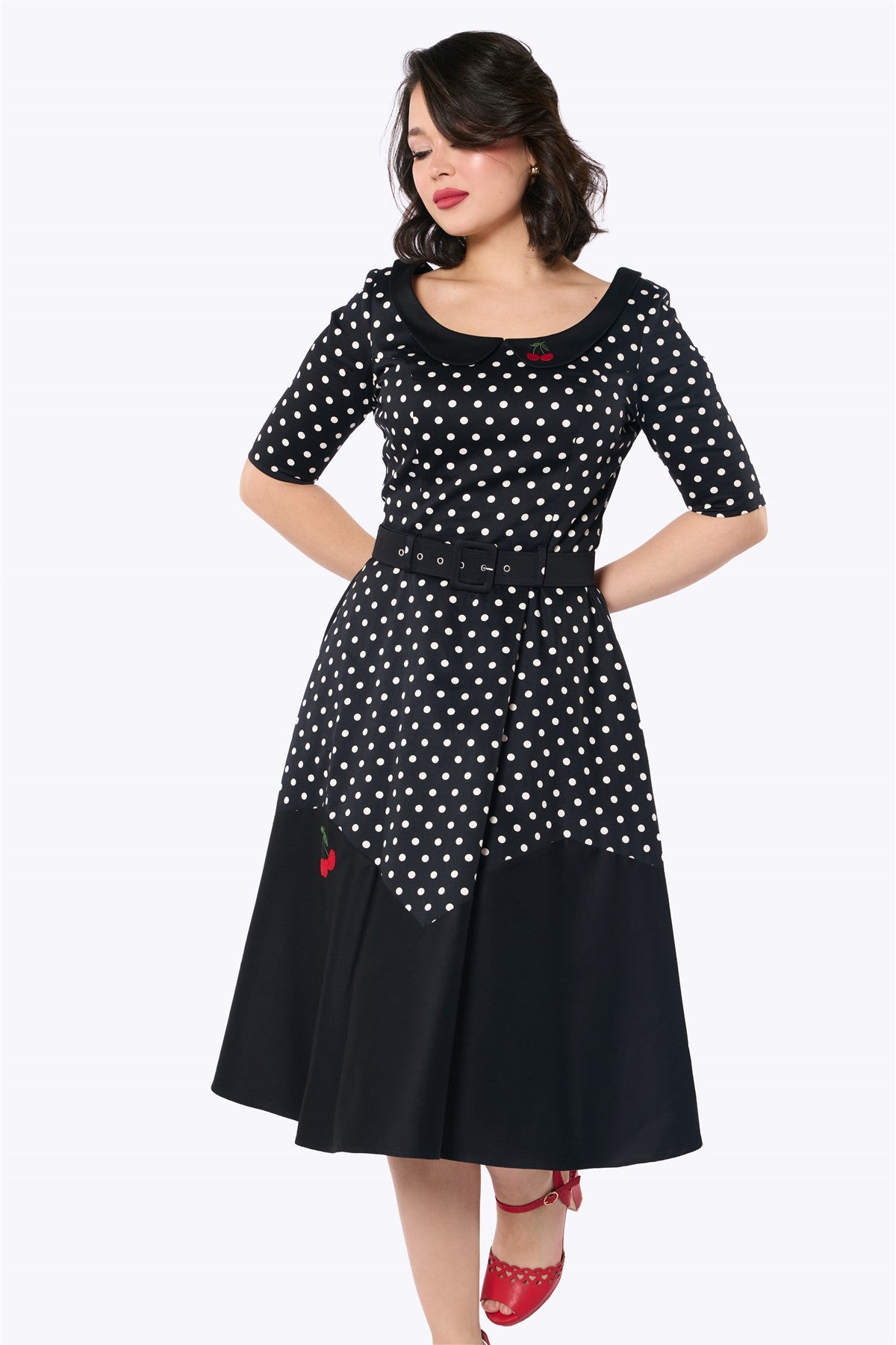Cherry Polka Dot Doll Dress