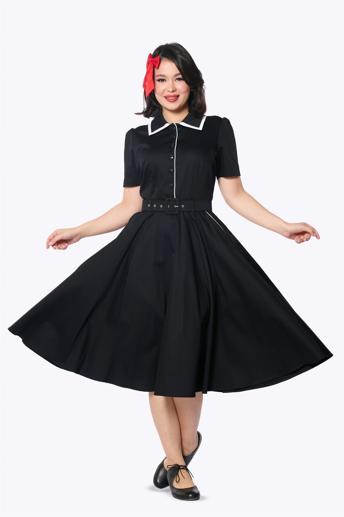 Elanor Classic Contrast Swing Dress