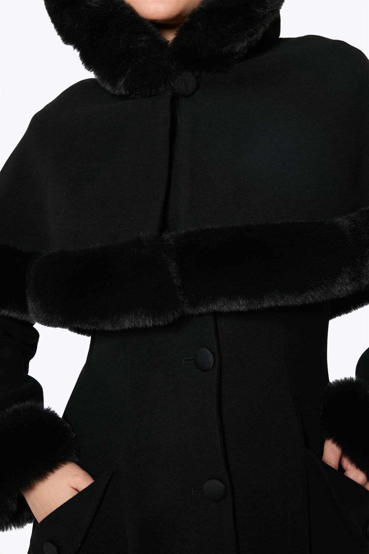 Anoushka Black Cape