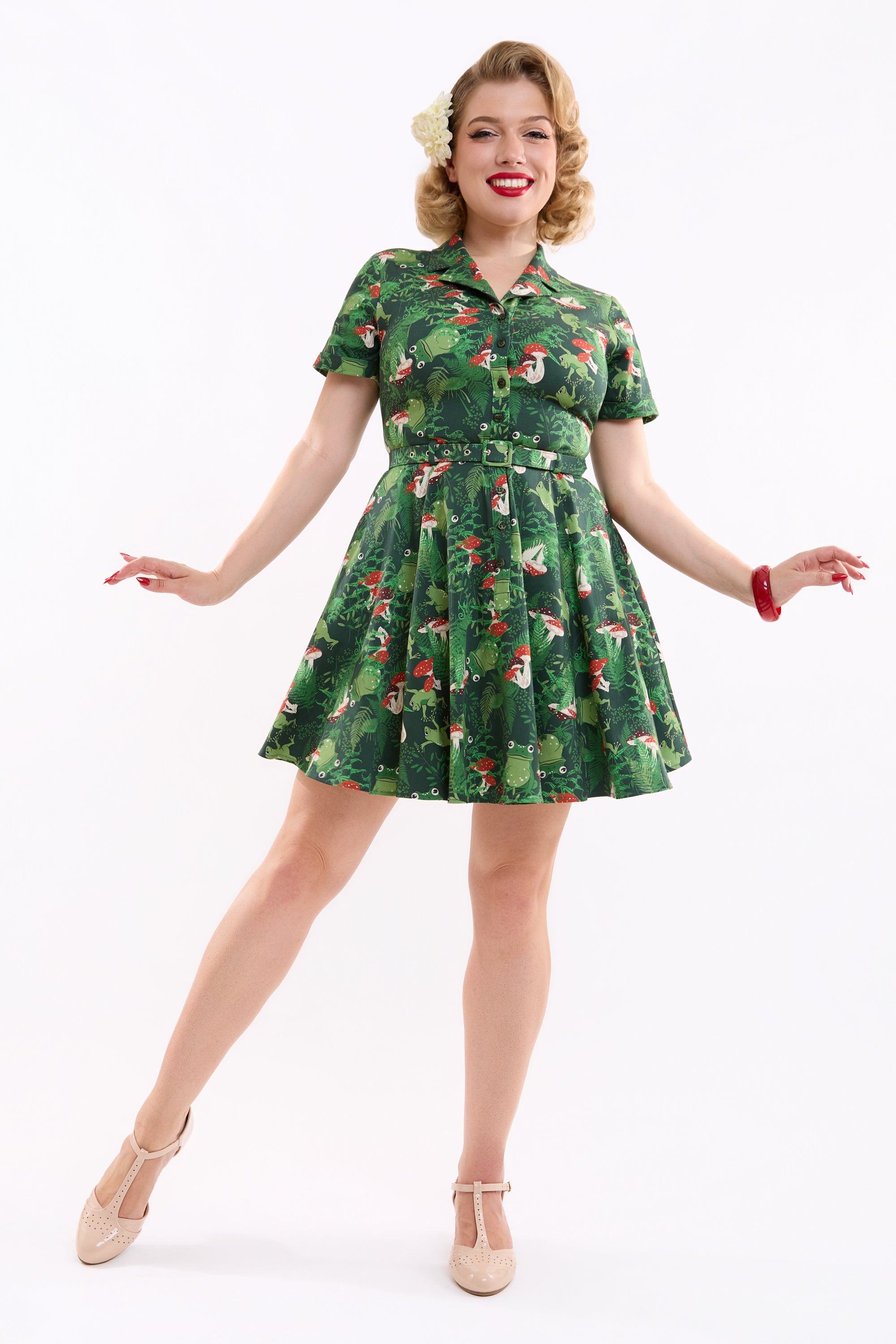 Caterina Frog Forest Mini Dress