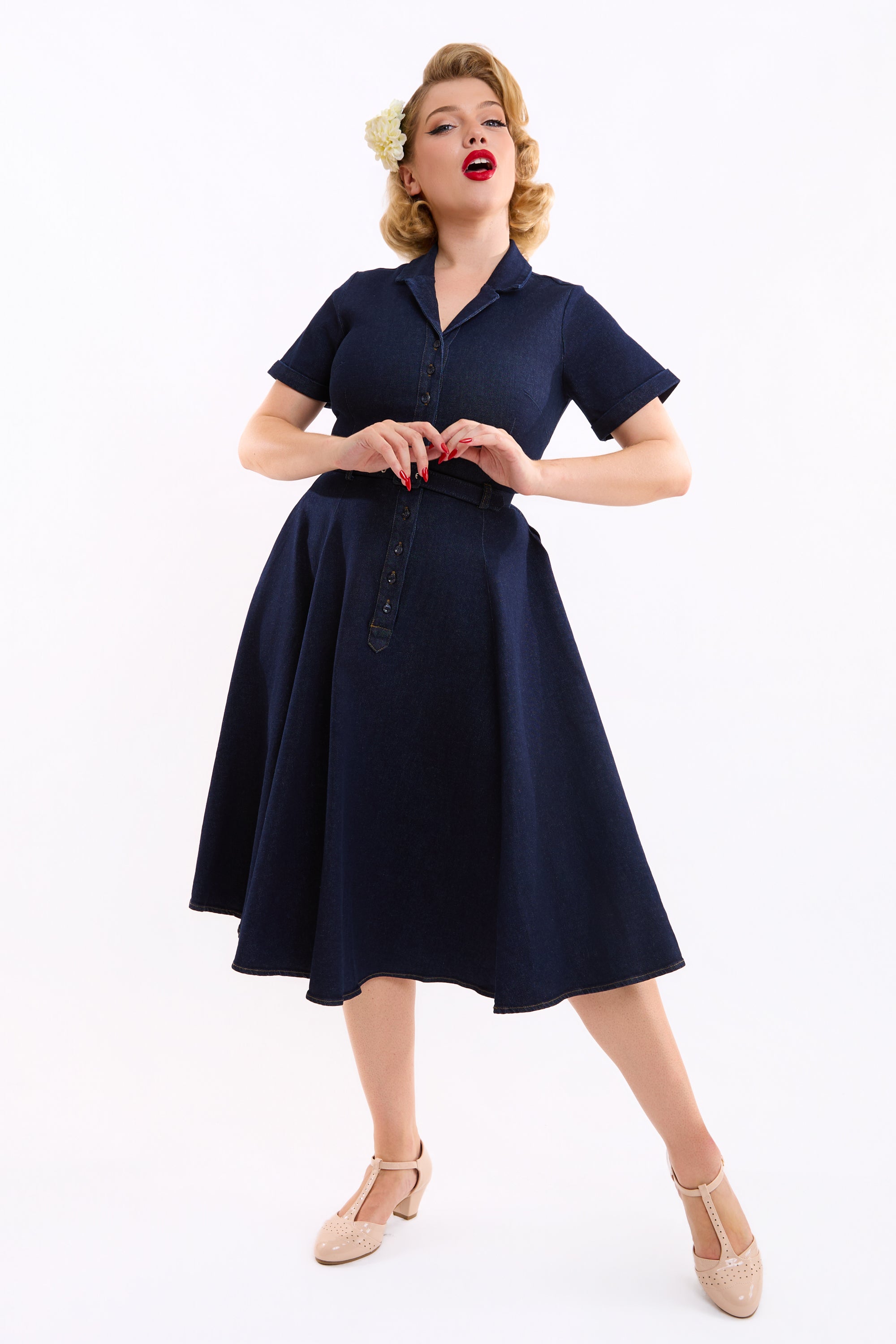 Caterina Denim Swing Dress