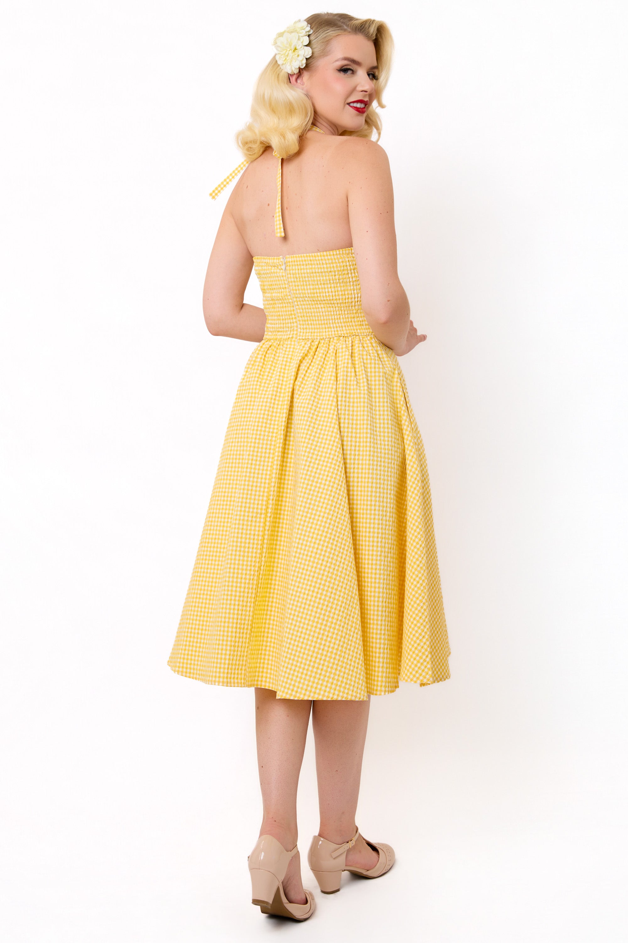 Sally Summer Gingham Swing Dress