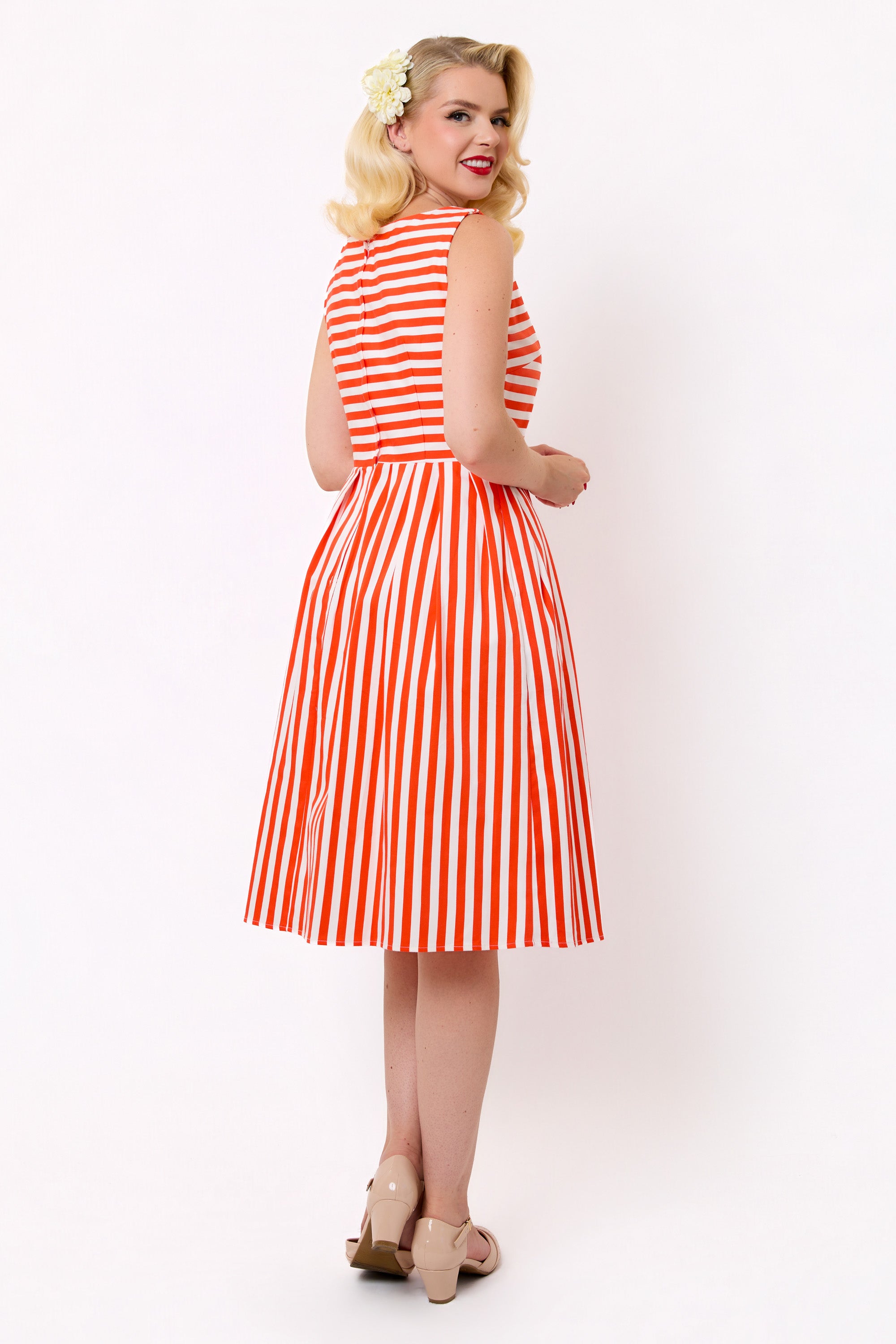 Candice Red Stripe Swing Dress