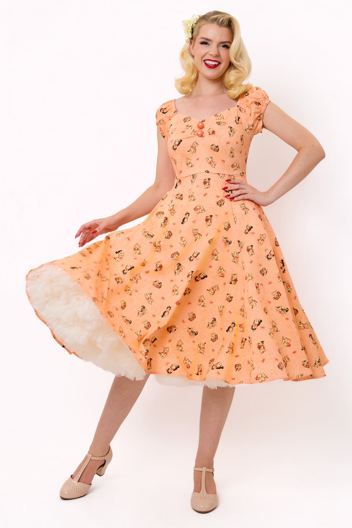 Dolores Kitty Cat Swing Dress