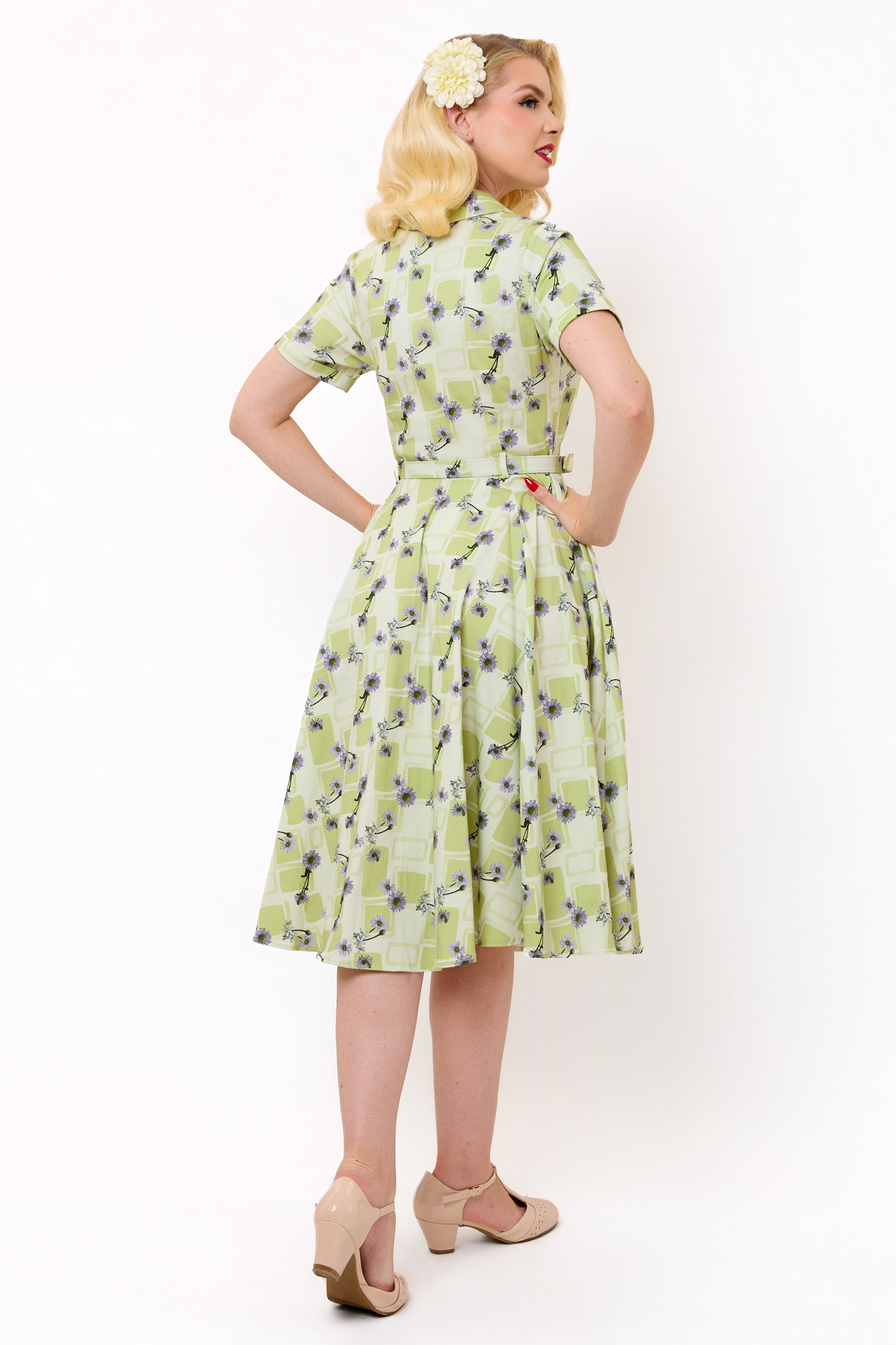 Caterina Lavender Lattice Swing Dress