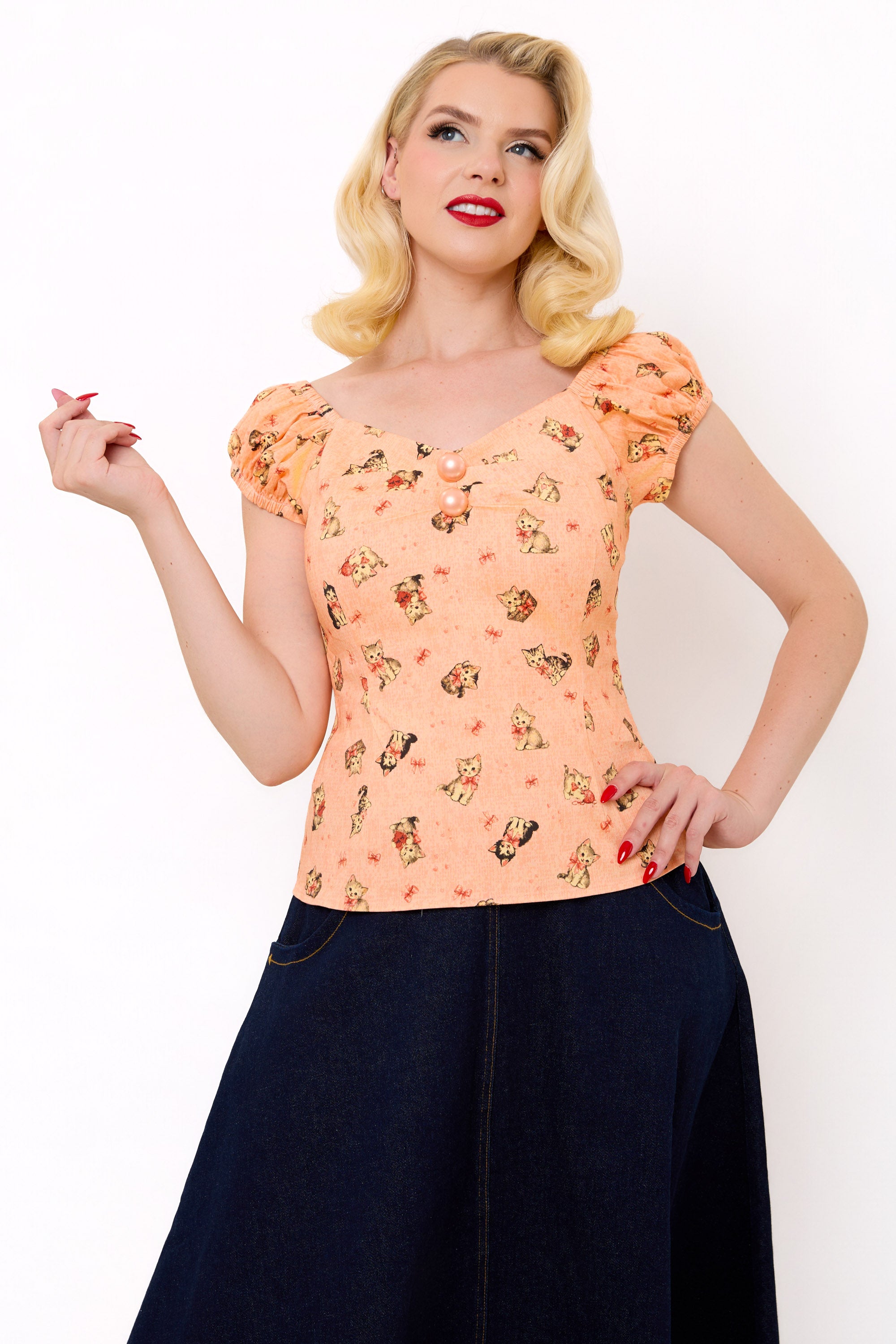 Dolores Kitty Cat Top