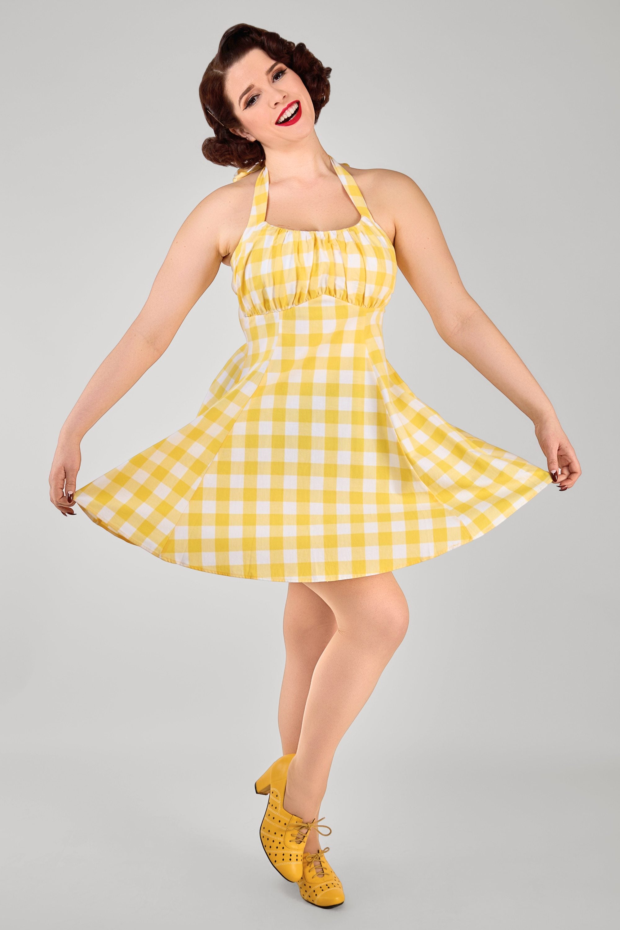 Milly Gingham Flared Mini Dress