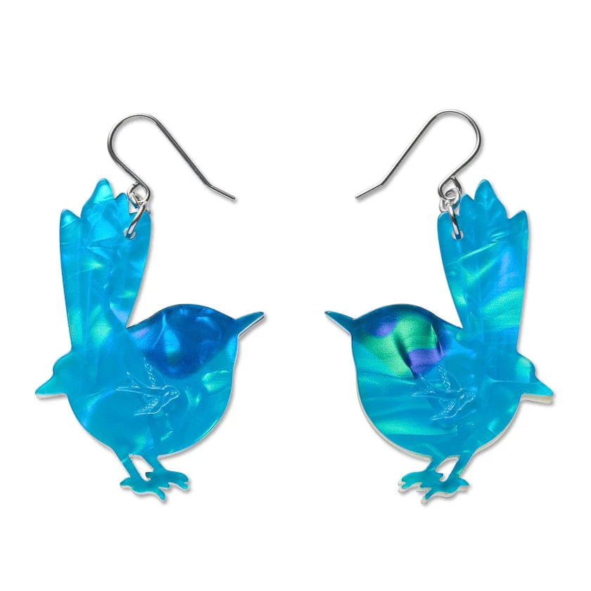 Erstwilder Purple-Crowned Fairy Wren Drop Earrings