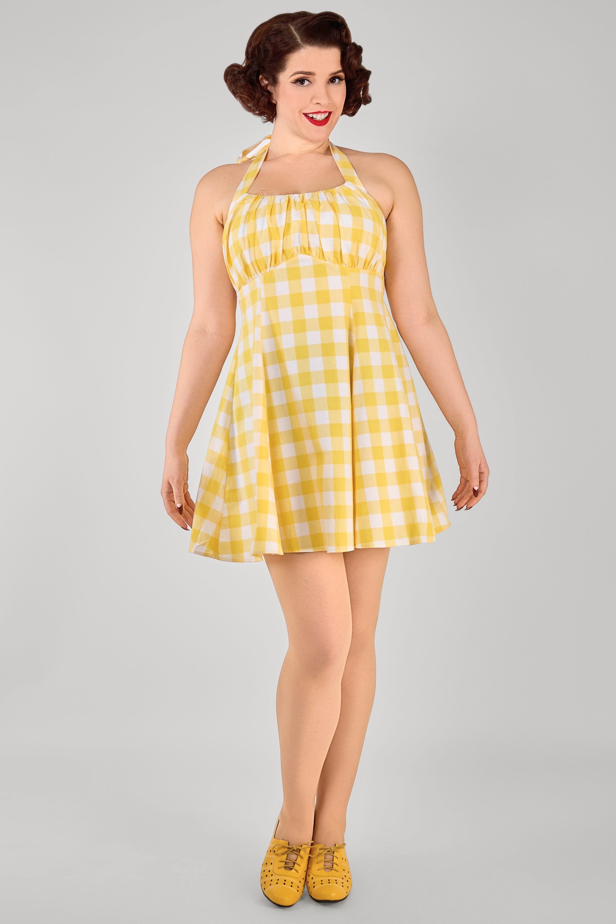 Milly Gingham Flared Mini Dress