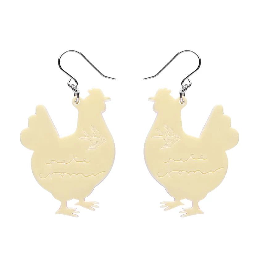 Clara the Chicken Drop Earrings