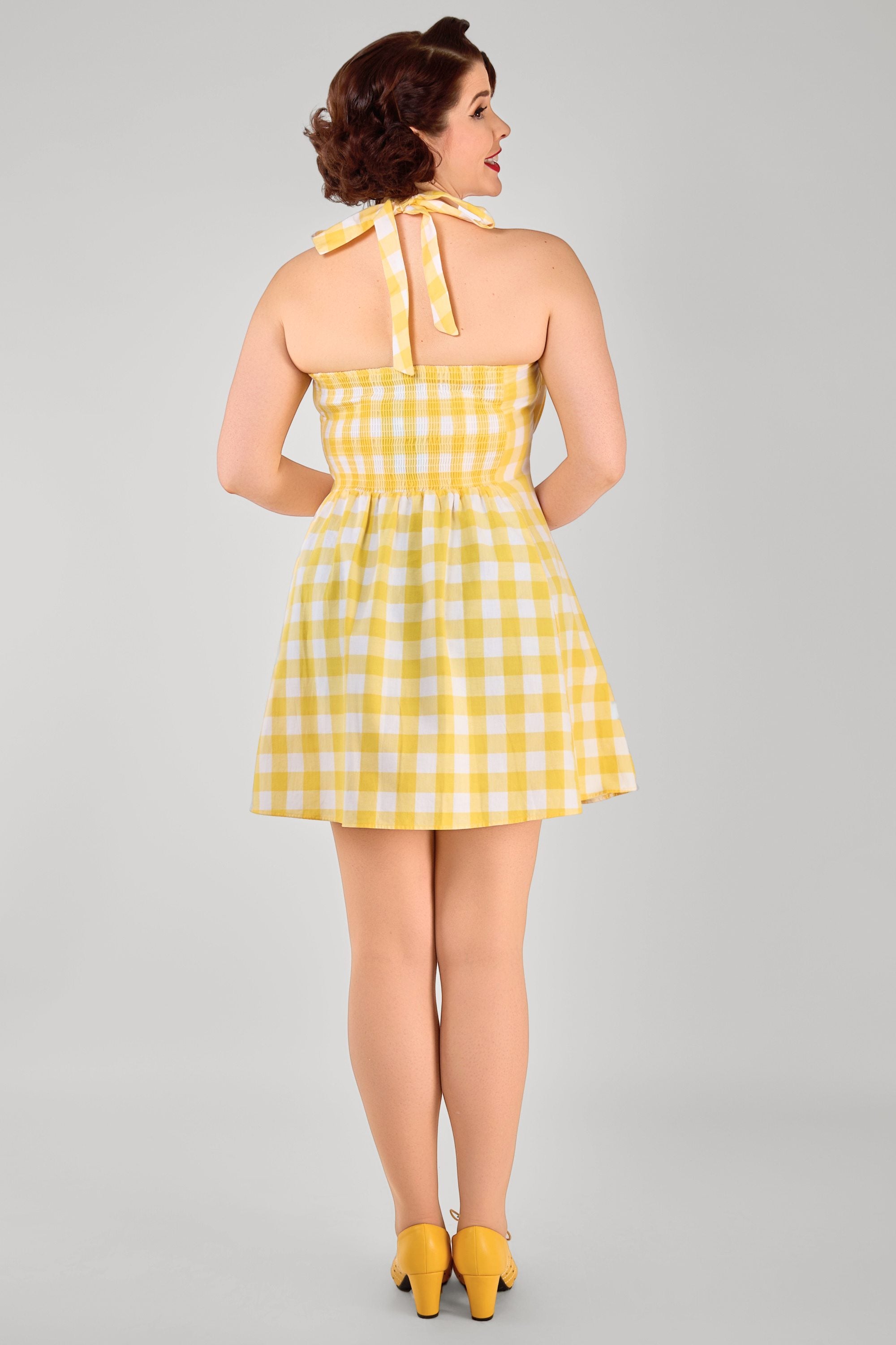 Milly Gingham Flared Mini Dress