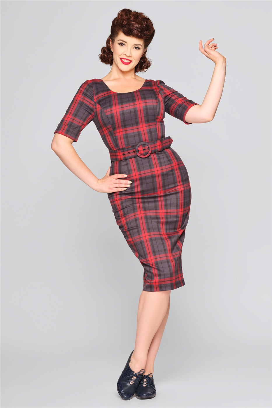 June Smoky Check Pencil Dress