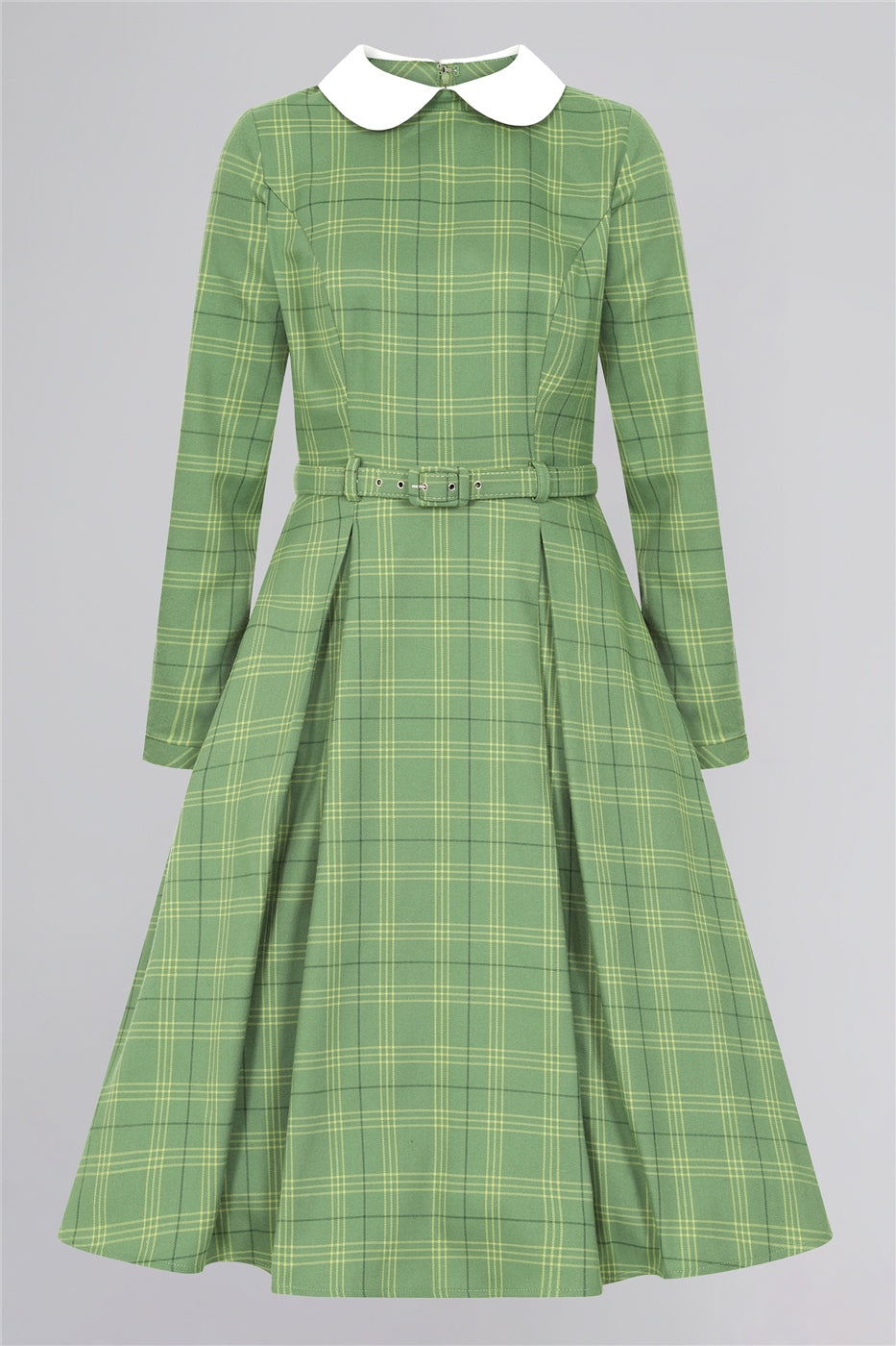 Marika Leaf Check Swing Dress