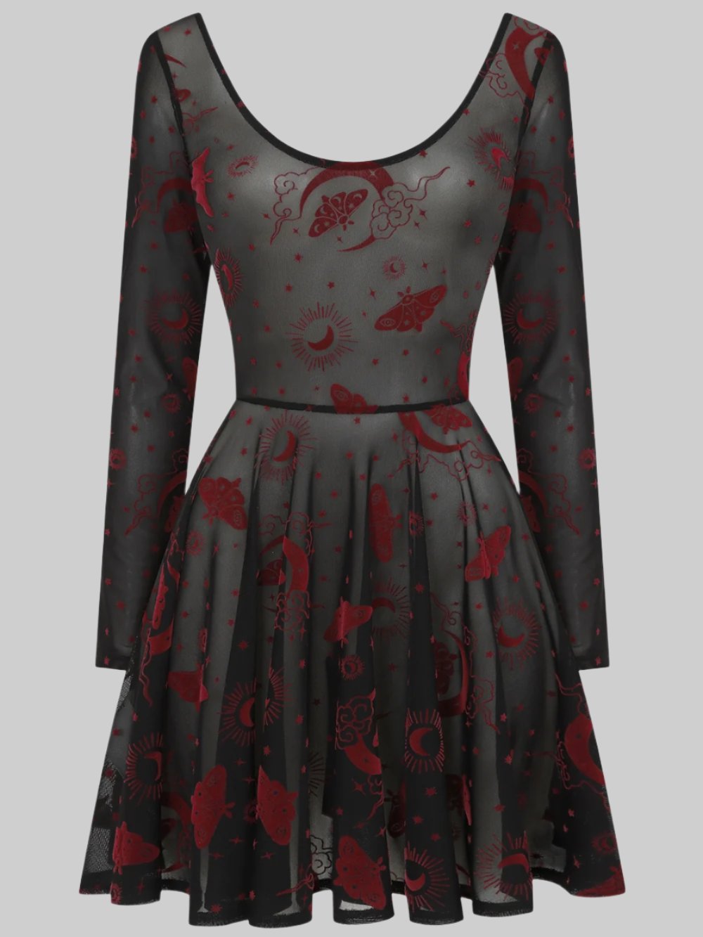 Elena Moth Moonlight Mesh Skater Dress