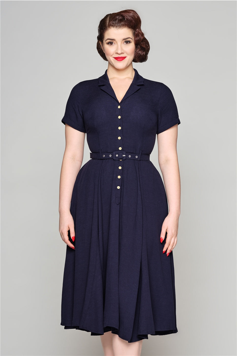 Caterina Linen Blend Swing Dress