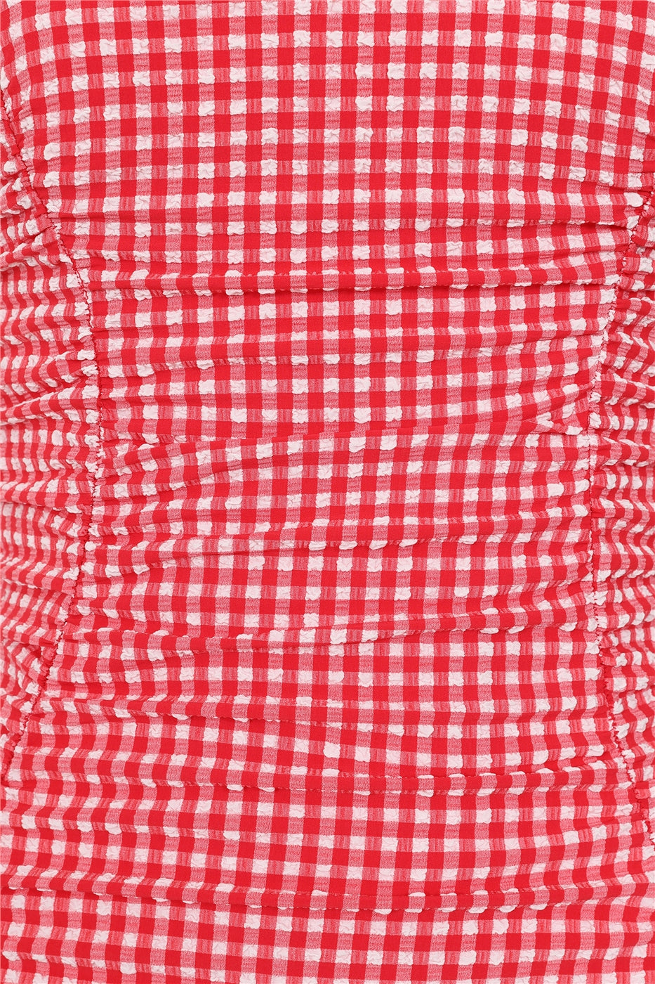 Retro Ruched Gingham Halter Swimsuit