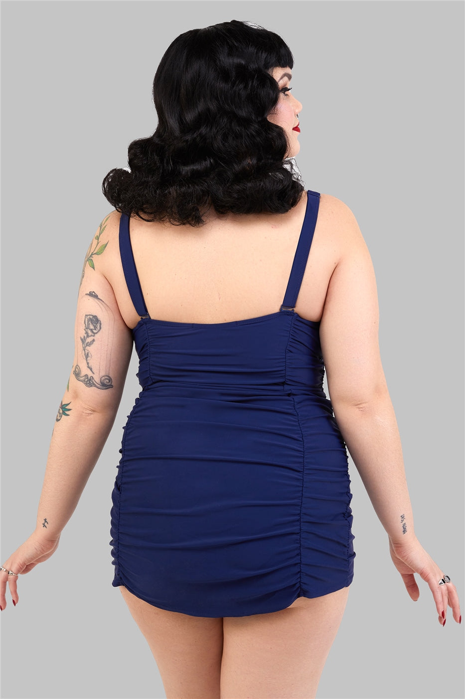 Sailor Folded Collar Swimsuit