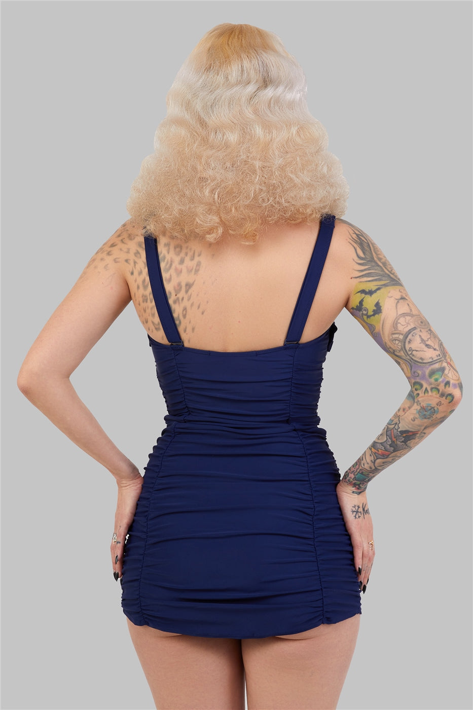 Sailor Folded Collar Swimsuit