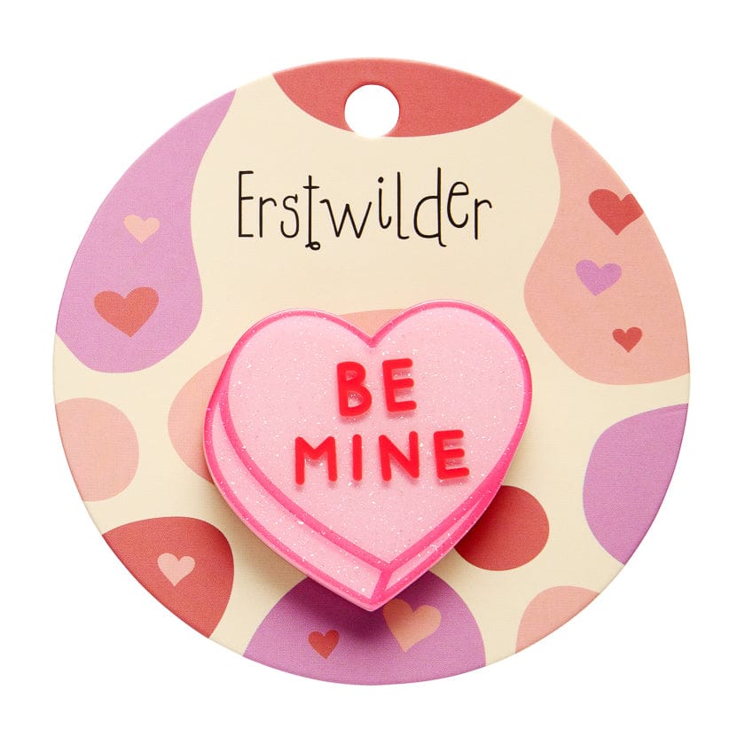 Erstwilder Candy Heart Simplified Mini Brooch – Pink