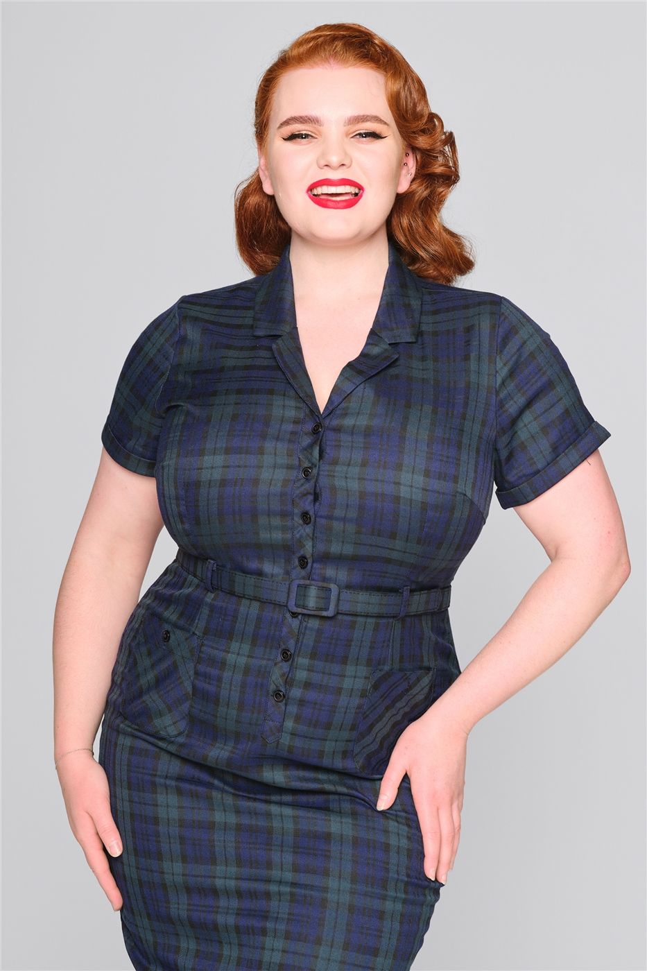 Caterina Blackwatch Check Pencil Dress