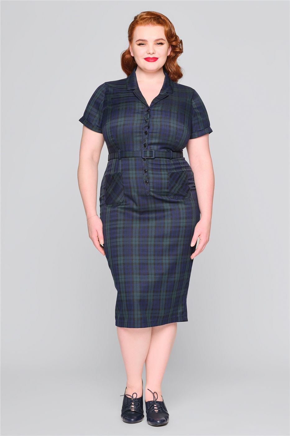Caterina Blackwatch Check Pencil Dress