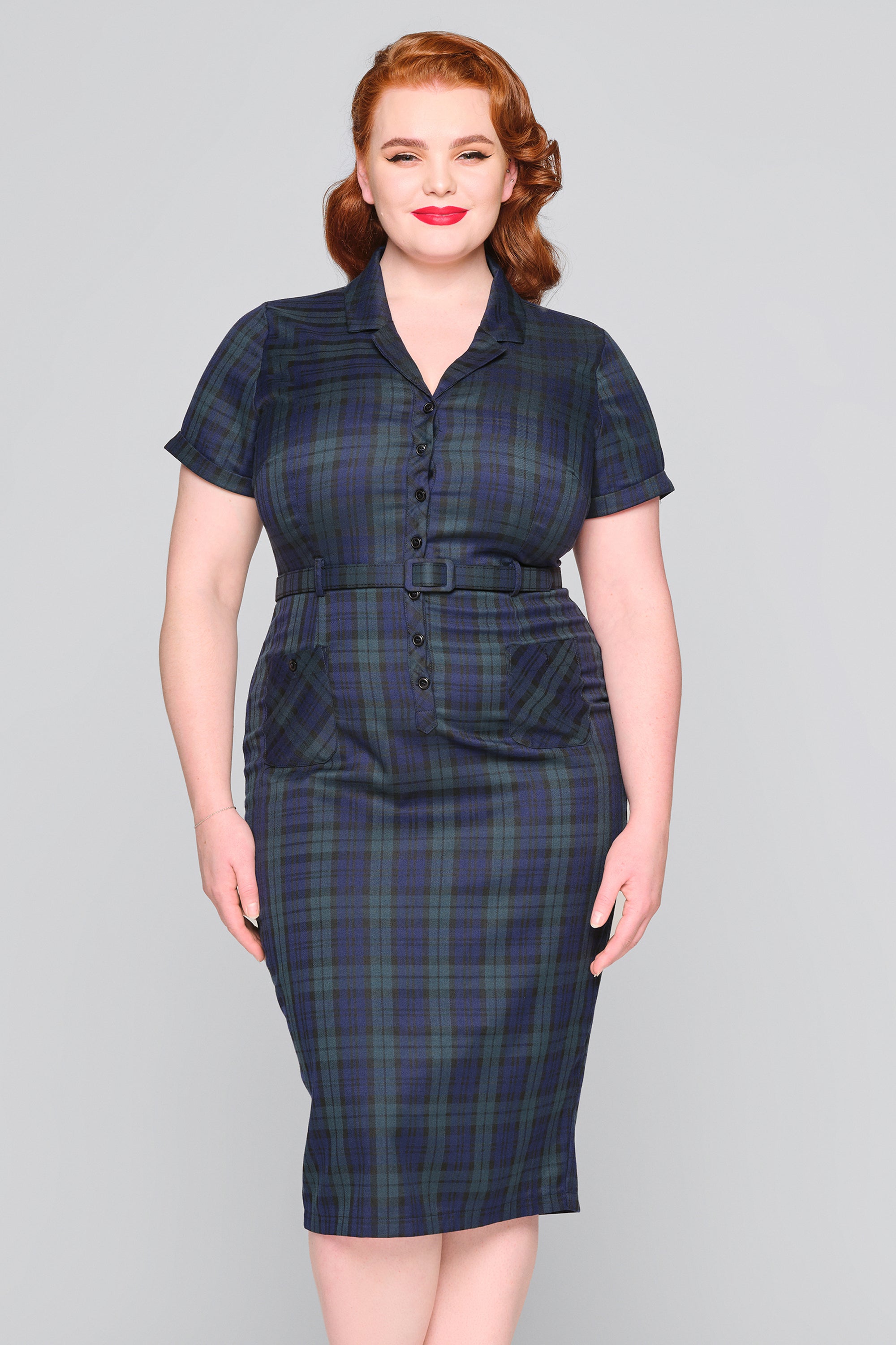 Caterina Blackwatch Check Pencil Dress
