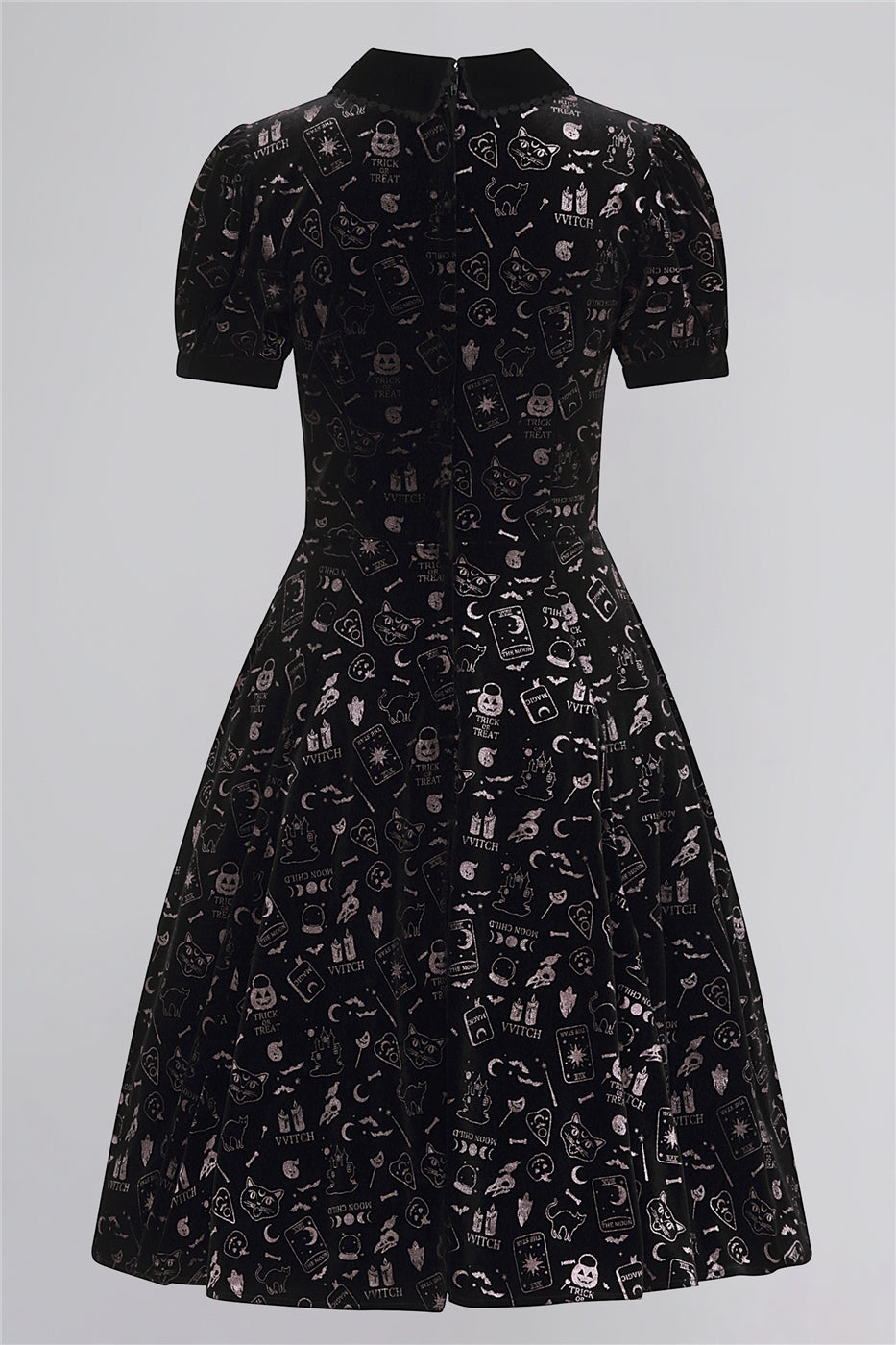 Peta Spooky Velvet Swing Dress