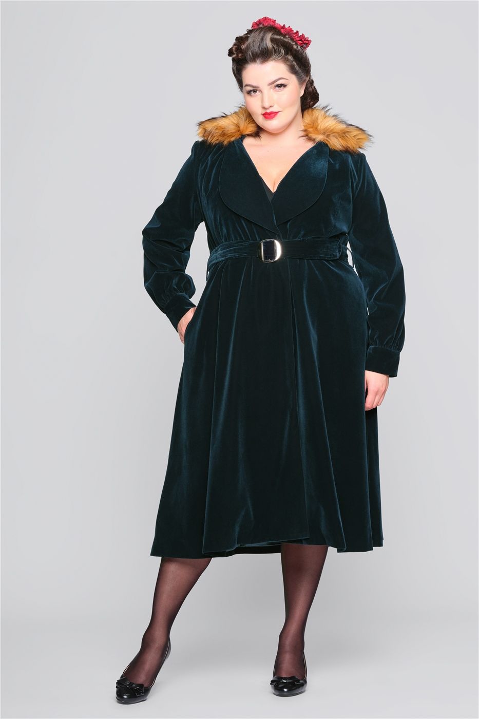 Patsy Belted Velvet Coat