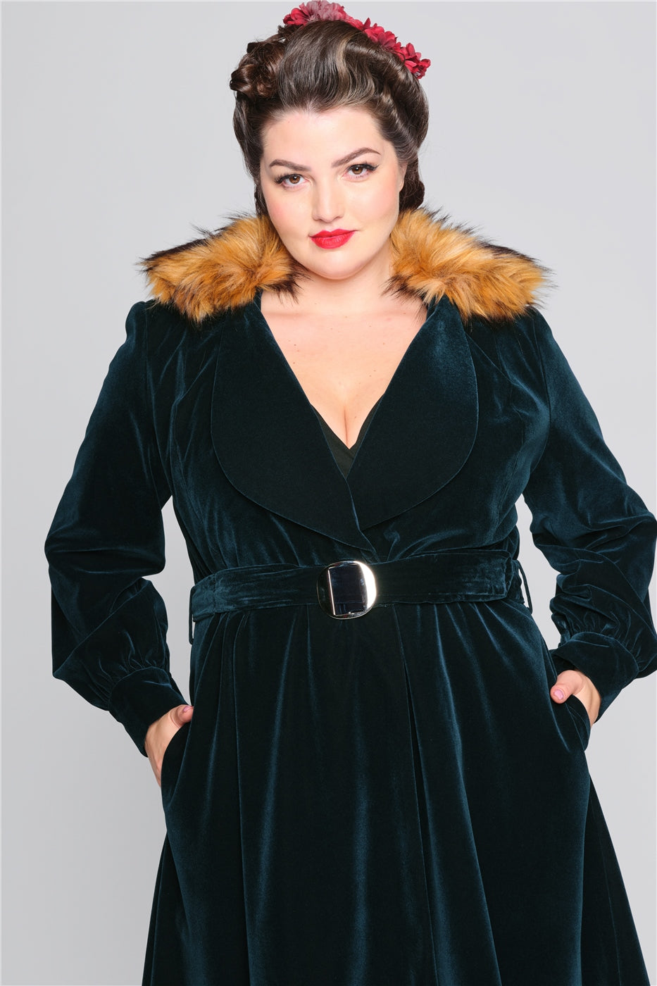 Patsy Belted Velvet Coat