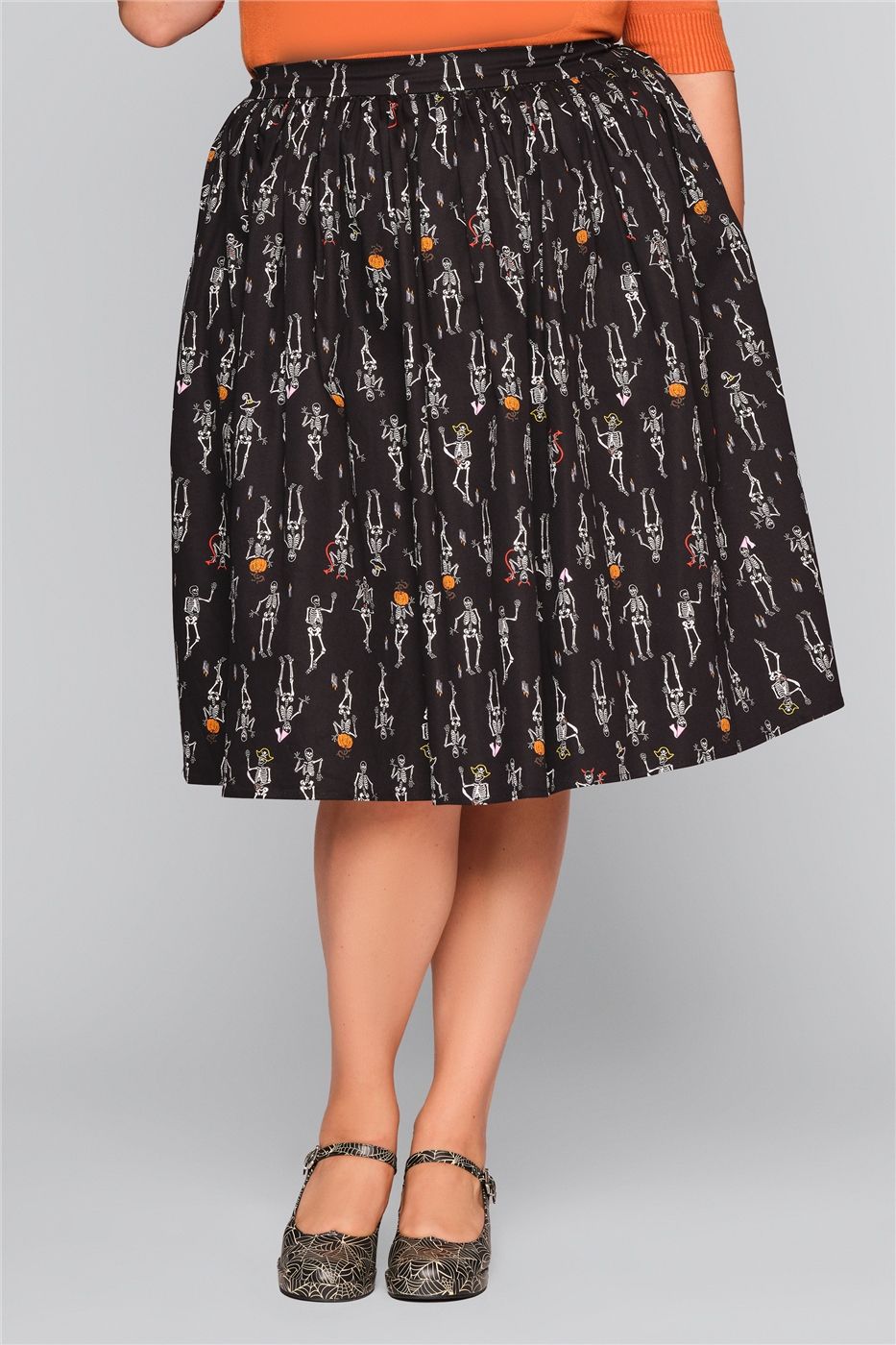 Jasmine Skeleton Boo-Gie Swing Skirt