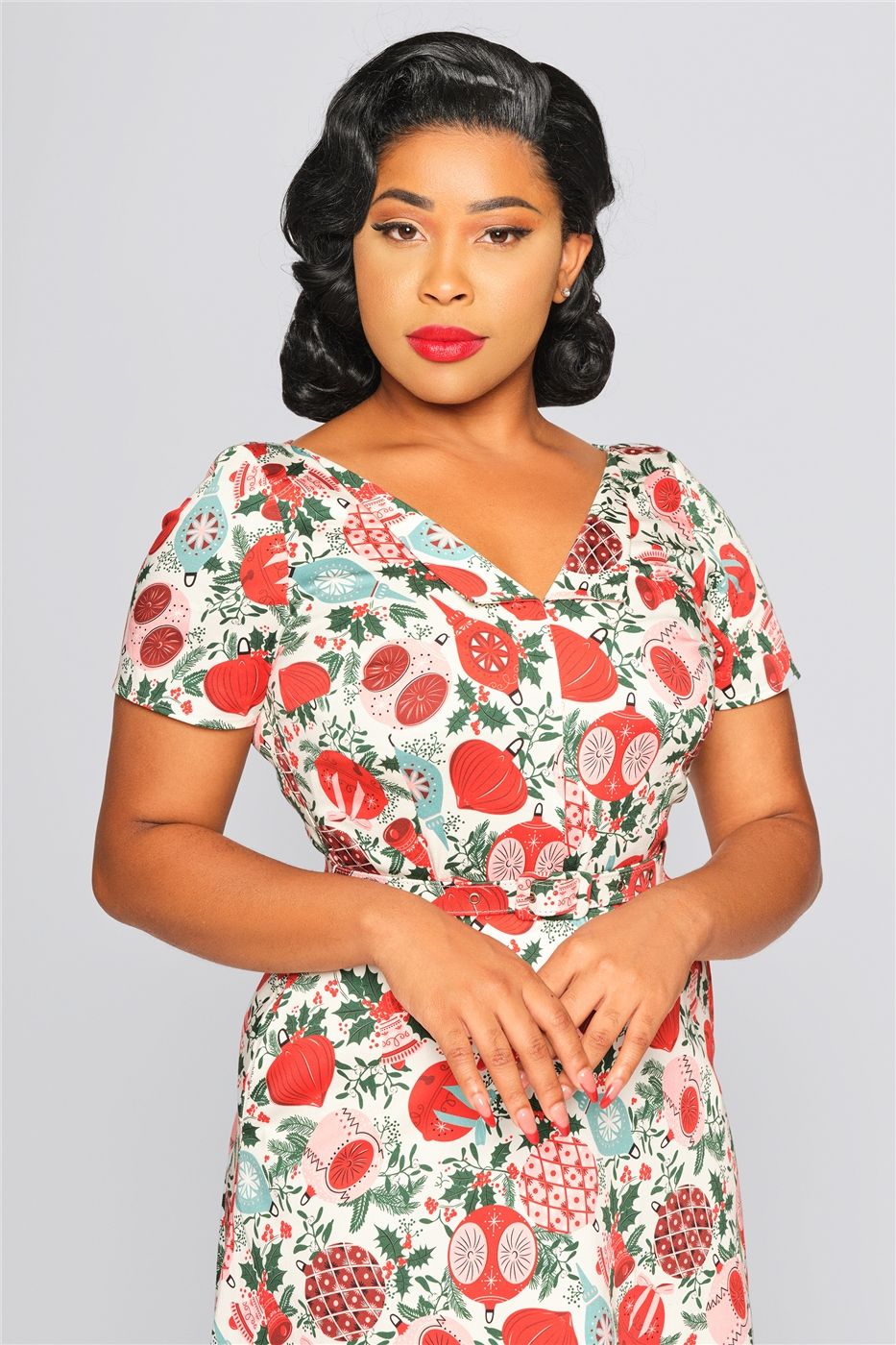 Valeria Deck The Halls Flared Dress