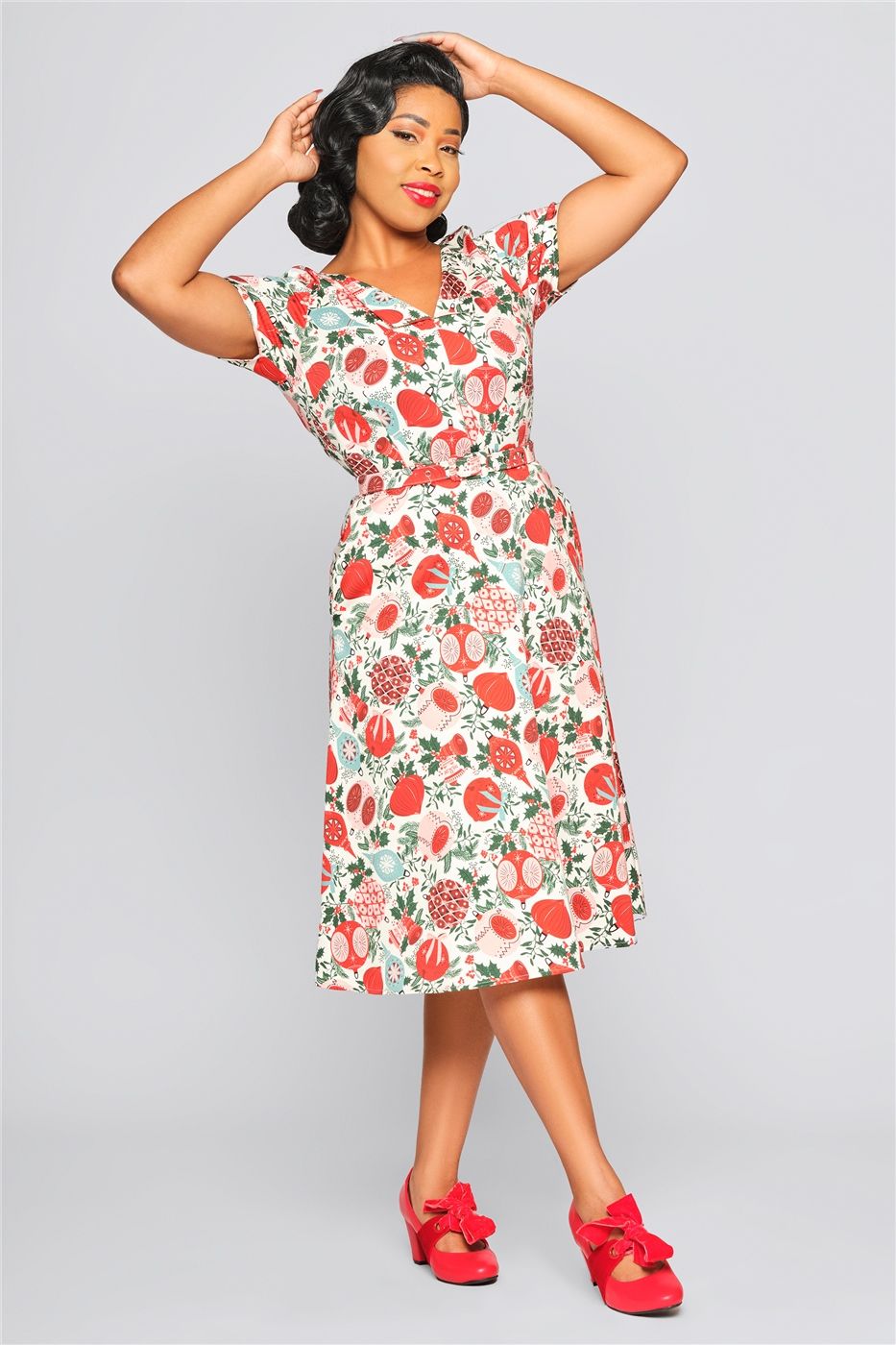 Valeria Deck The Halls Flared Dress