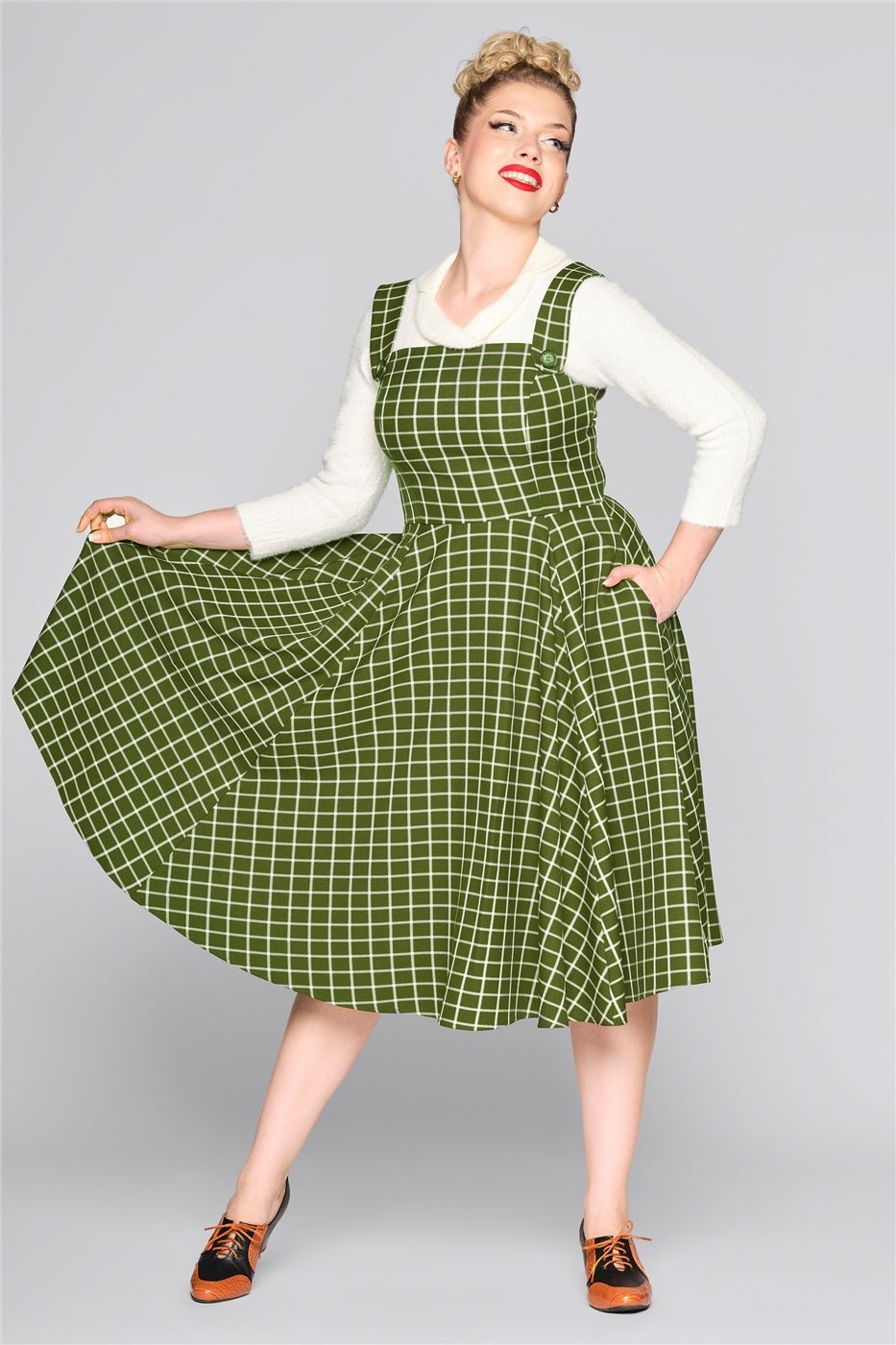 Eloise Acres Check Swing Dress