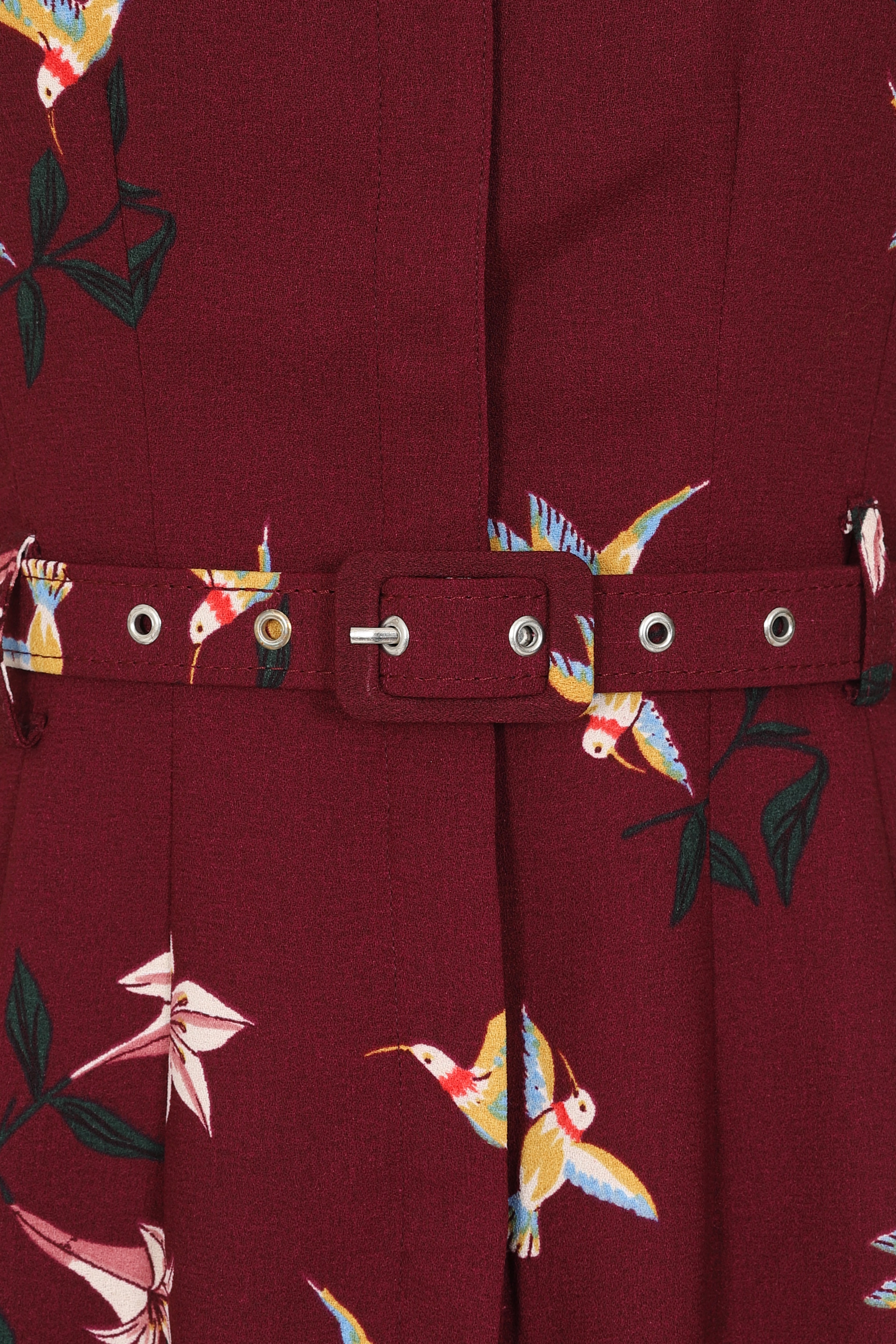 Alberta Lilies and Birds Flared Dress