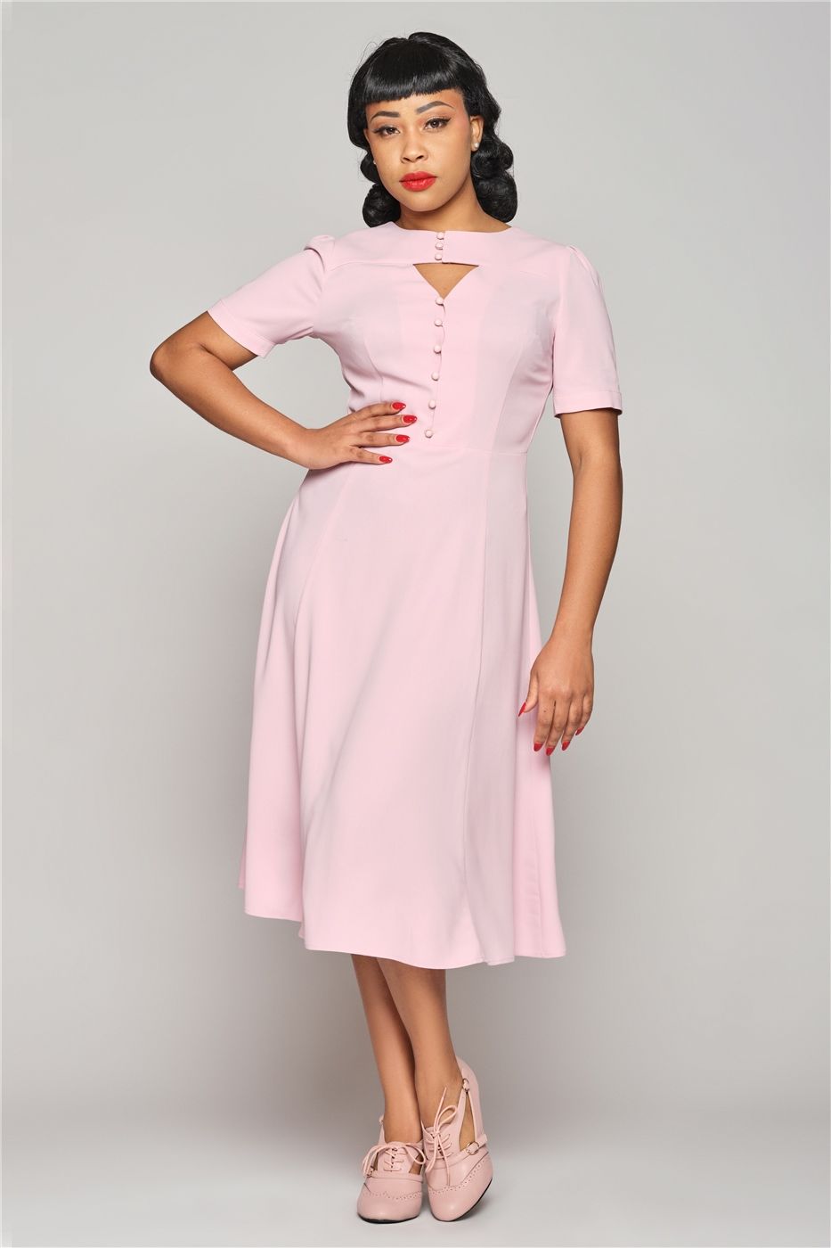 Shirley Plain Flared Dress | Collectif Vintage Shirley Plain Flared Dress | Collectif Vintage