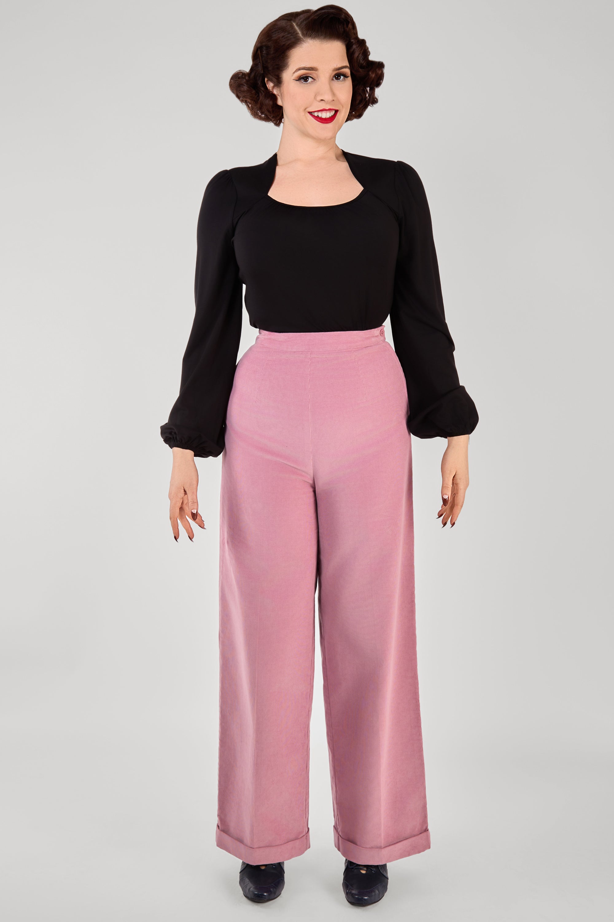 Leslie Black Balloon Sleeve Jersey Top