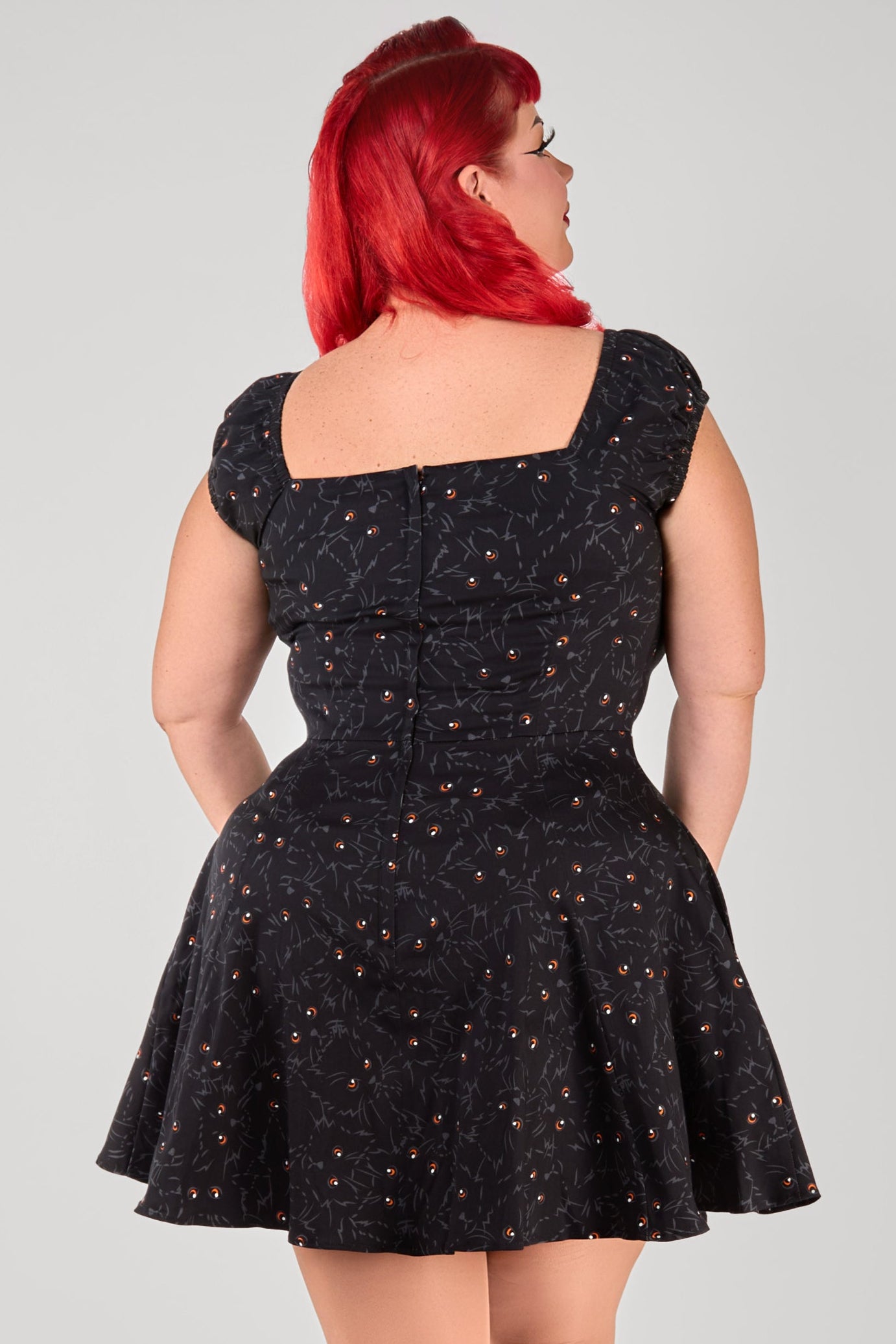 Dolores Black Cats Mini Dress